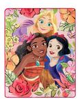 Disney Princess Floral Smiles Silk Touch Throw With Cloud Pillow, , alternate