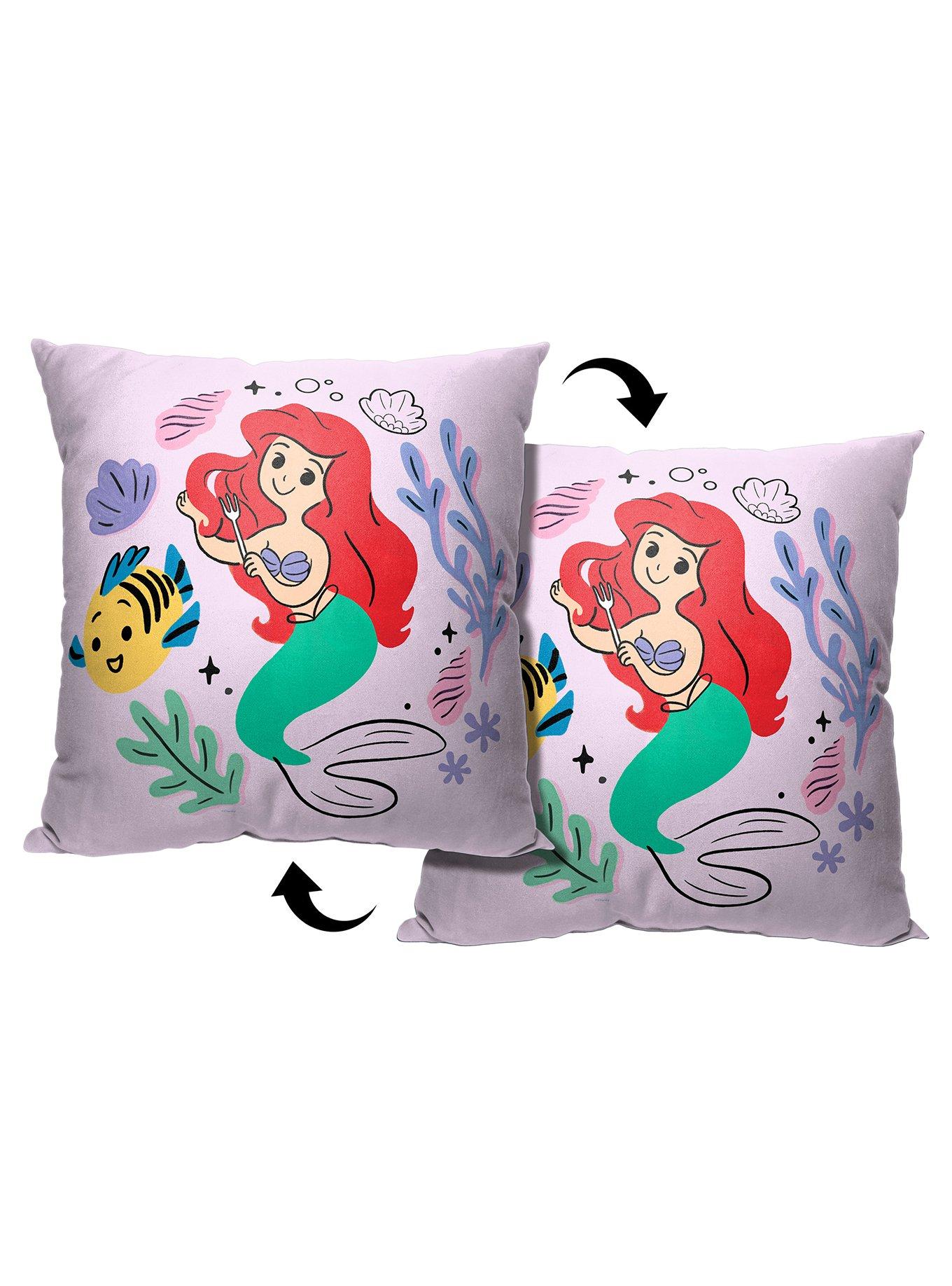 Disney The Little Mermaid Classic Doodle Ariel Printed Throw Pillow, , alternate