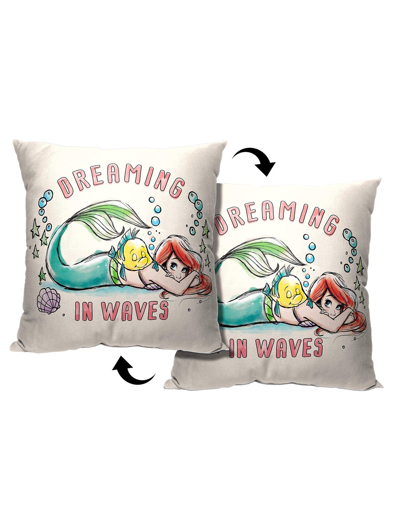 Disney The Little Mermaid Classic Dreaming In Waves Printed Throw Pillow, , alternate