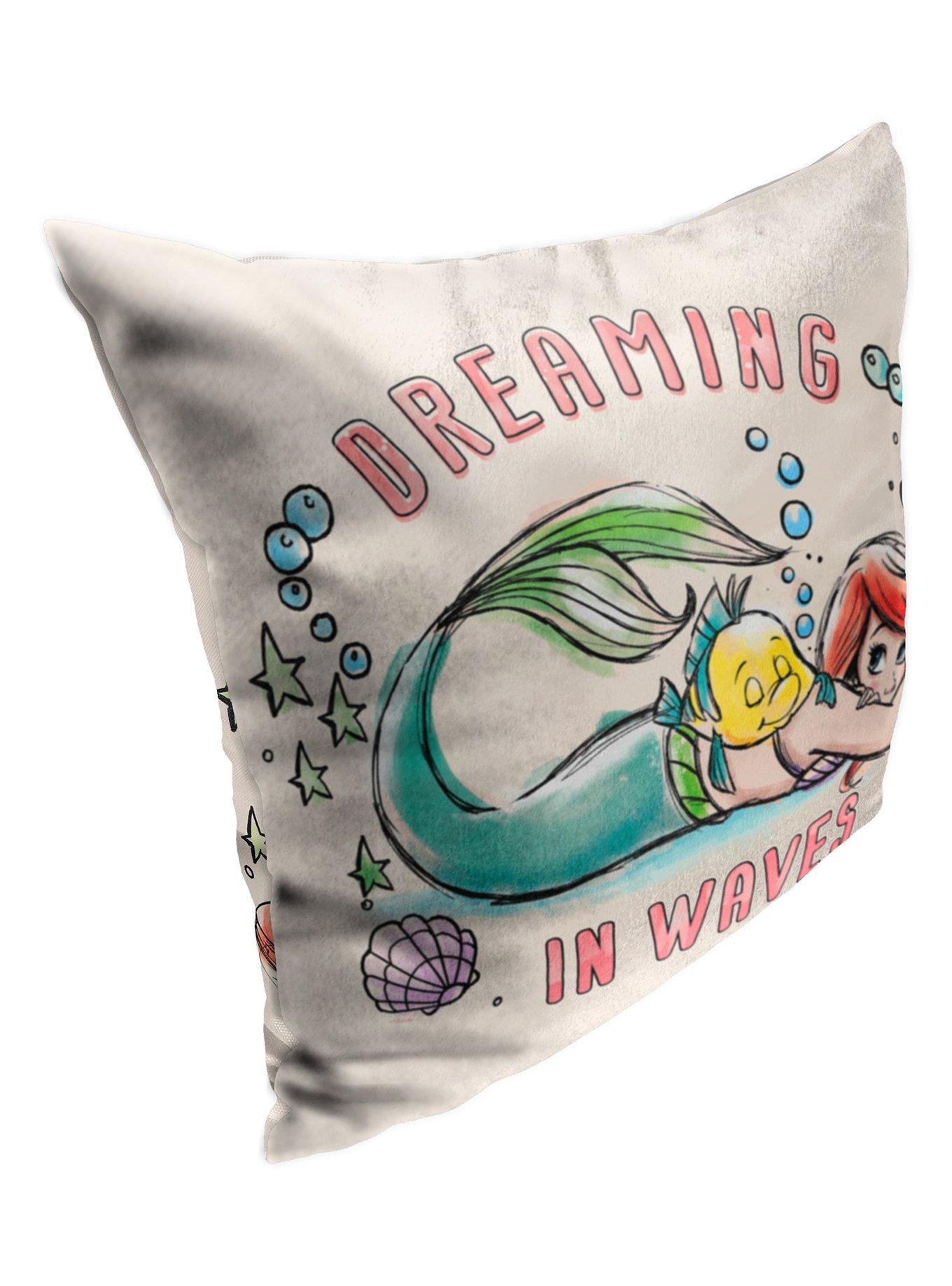 Disney The Little Mermaid Classic Dreaming In Waves Printed Throw Pillow, , alternate