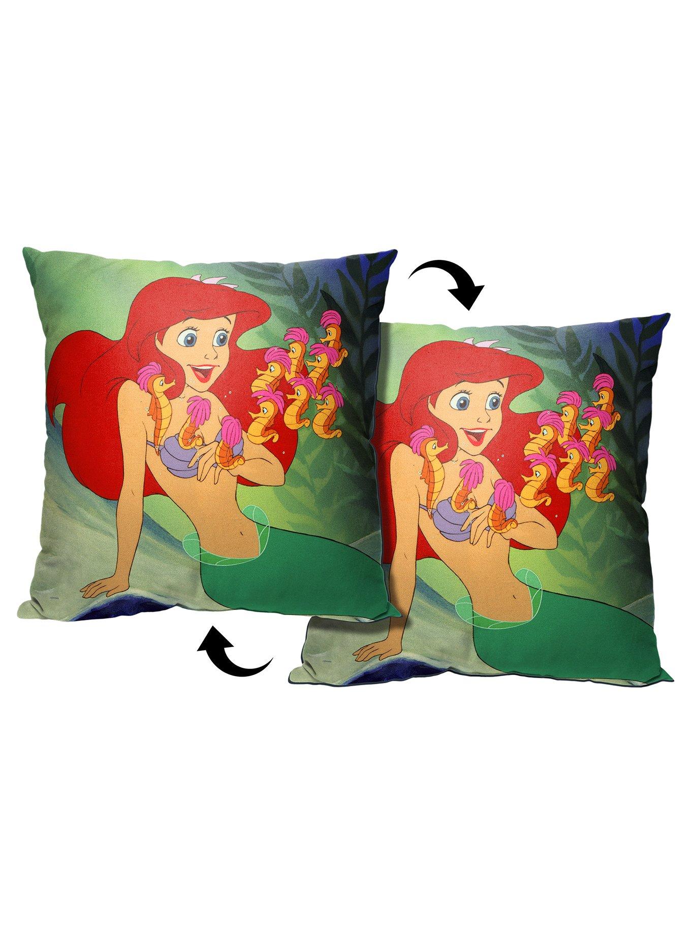 Disney The Little Mermaid Classic Seahorse Friends Printed Throw Pillow, , alternate