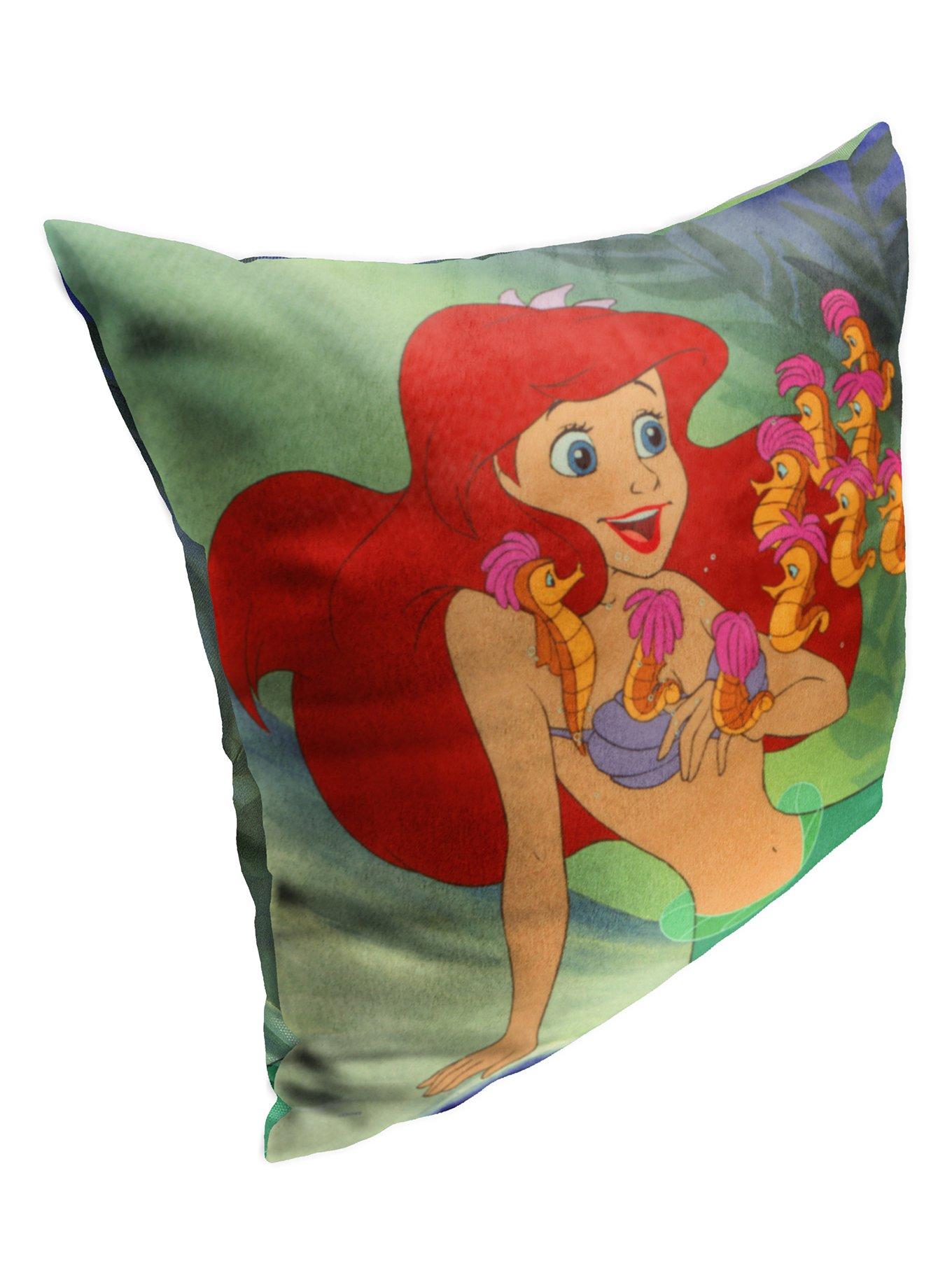Disney The Little Mermaid Classic Seahorse Friends Printed Throw Pillow, , alternate