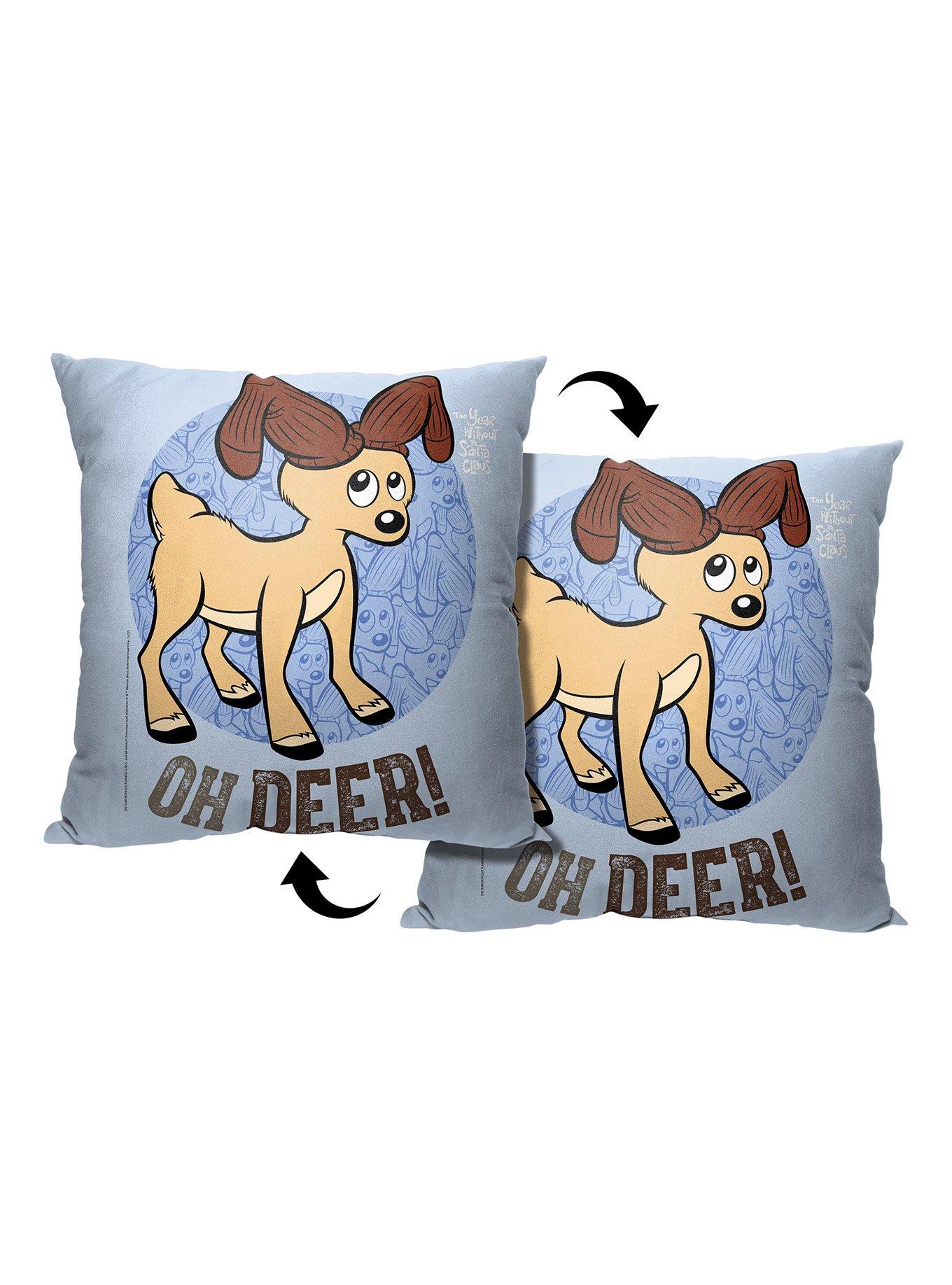 Year Without A Santa Claus Oh Deer Printed Throw Pillow, , hi-res