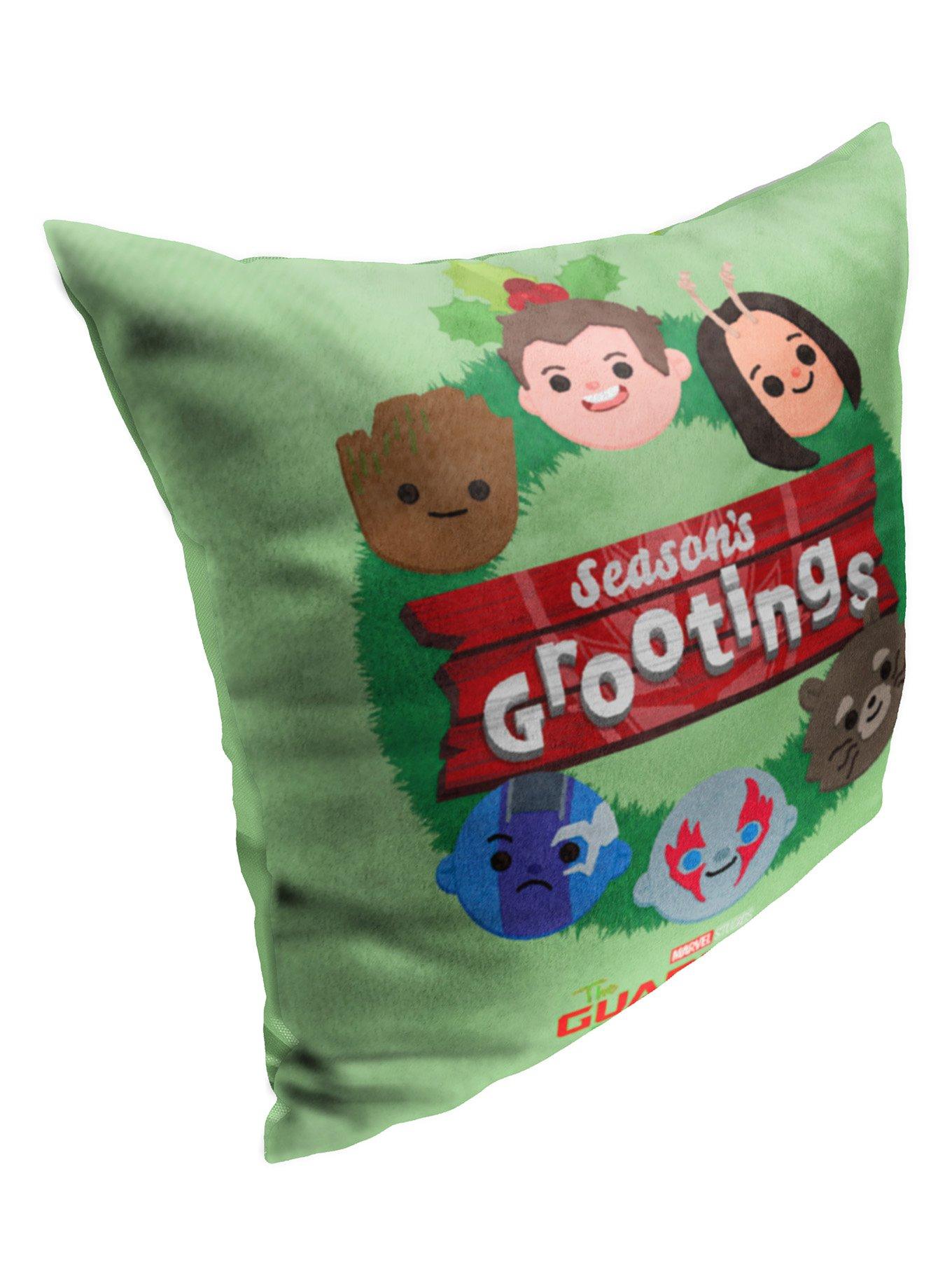 Marvel Guardians Of The Galaxy Seasons Grootings Wreath Printed Throw Pillow, , alternate