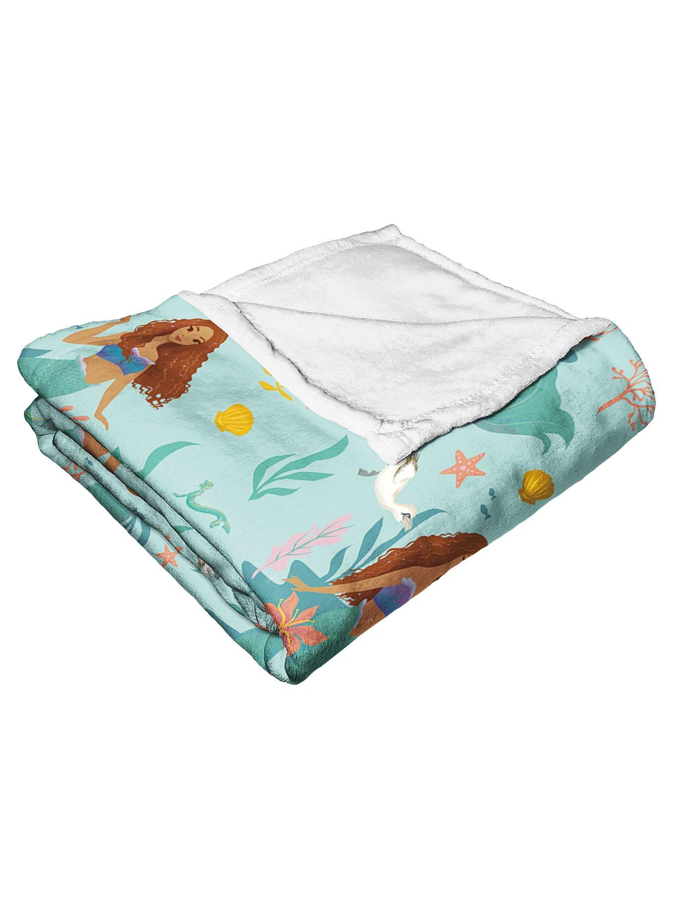 Disney The Little Mermaid Seafoam Sweetheart Silk Touch Throw, , alternate
