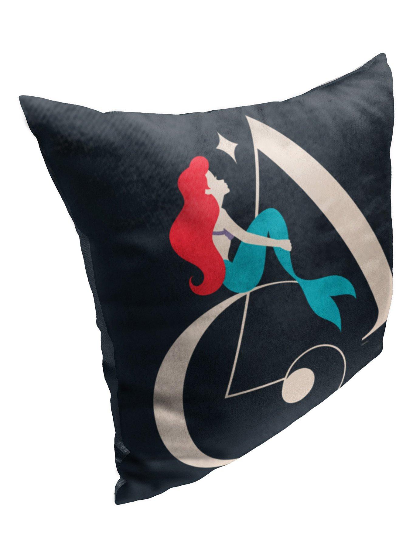 Disney The Little Mermaid A For Ariel Printed Throw Pillow, , alternate