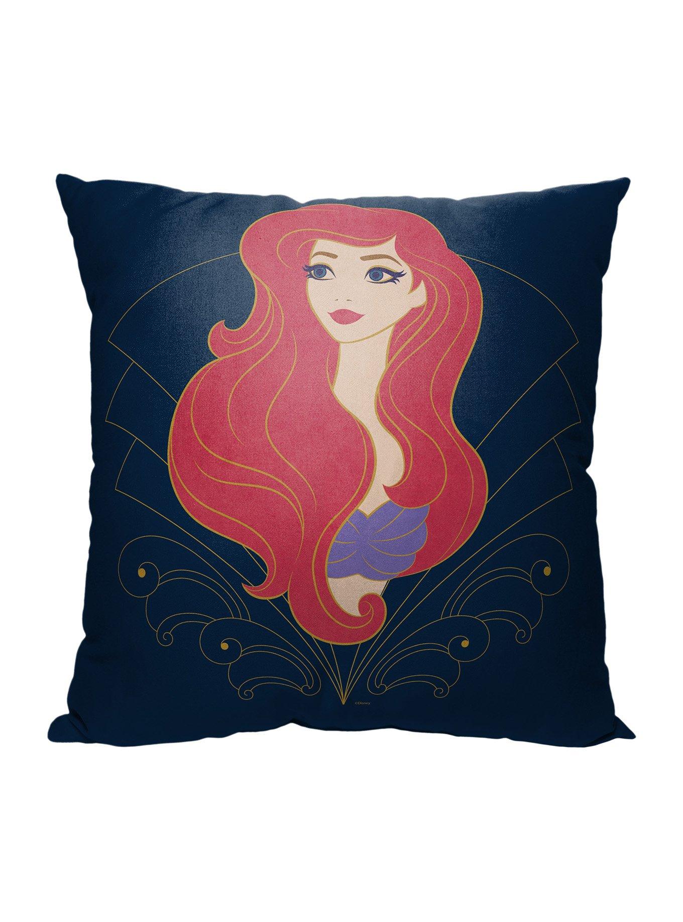 Disney The Little Mermaid Ariel Art Deco Printed Throw Pillow, , alternate