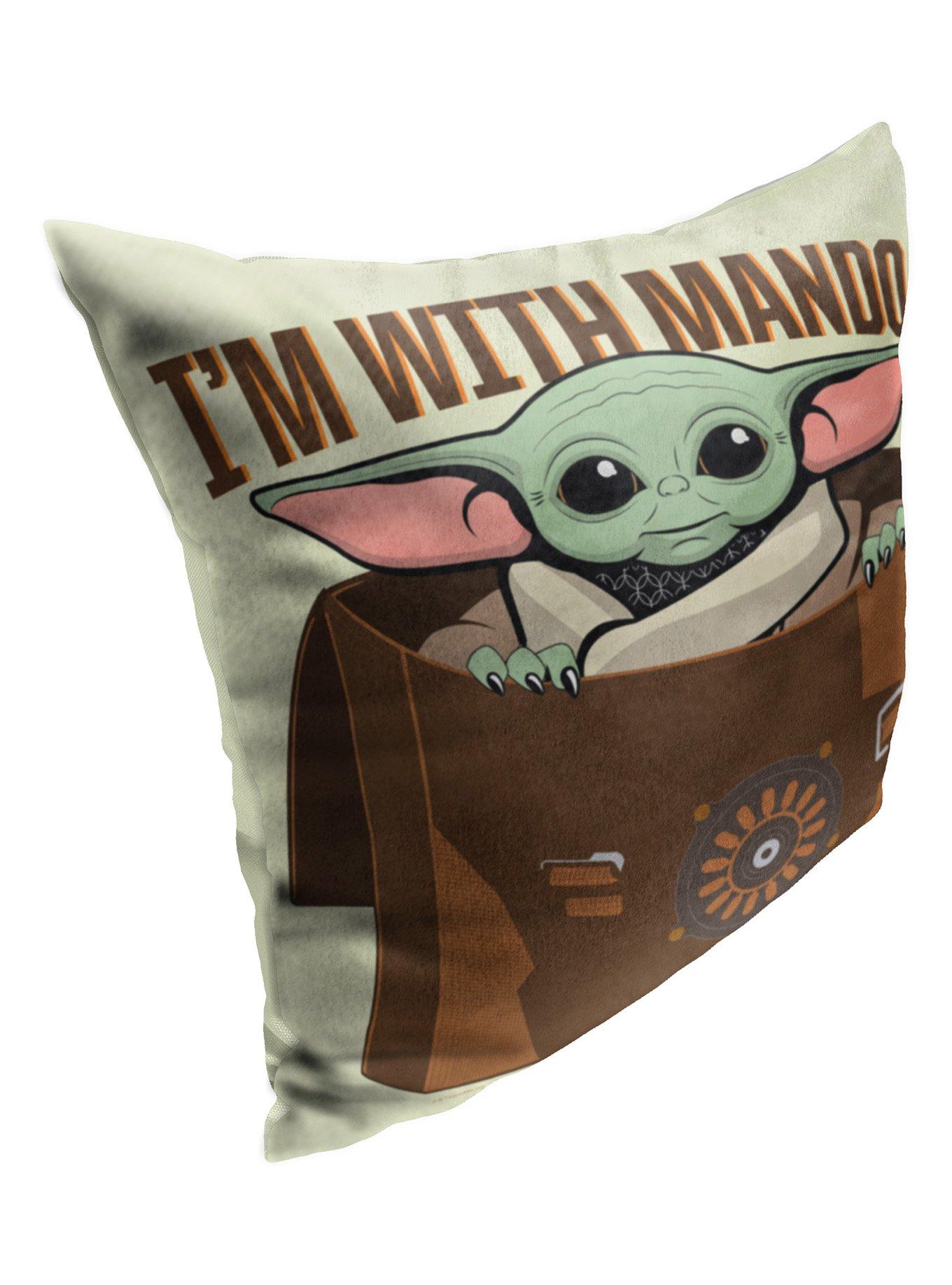 Star Wars The Mandalorian I'm With Mando Printed Pillow, , alternate