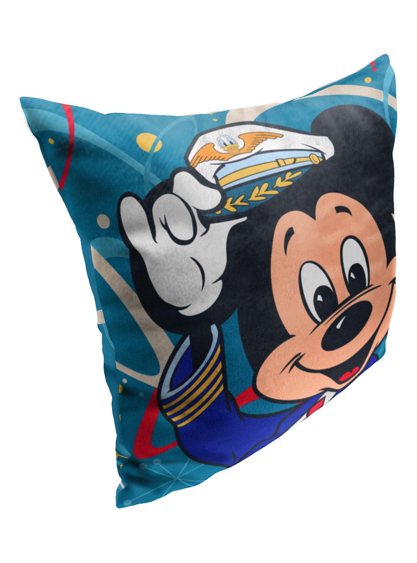 Disney Mickey Mouse Pilot Mickey Printed Throw Pillow, , hi-res