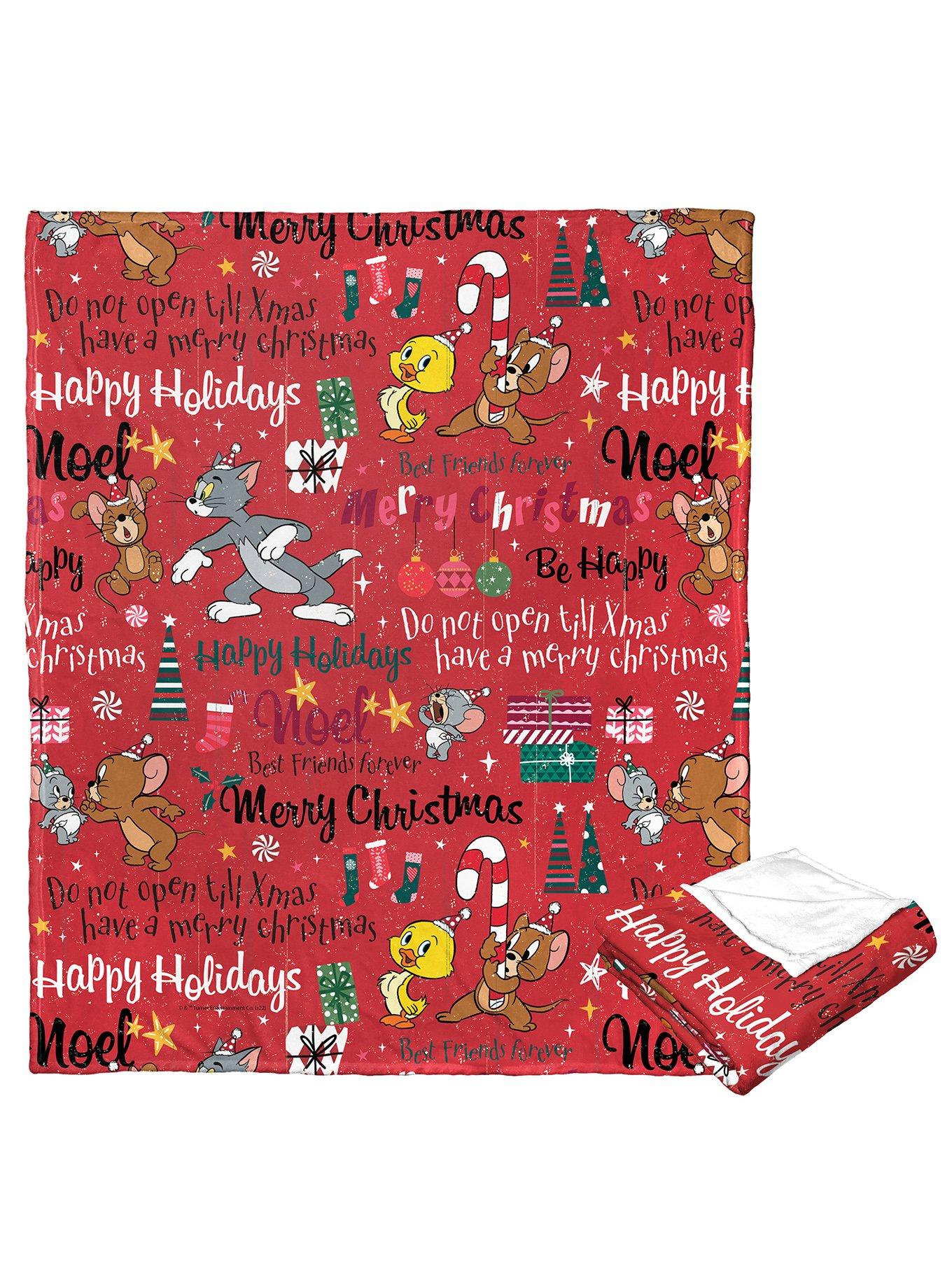 Tom And Jerry Festive Cheer Silk Touch Throw, , hi-res