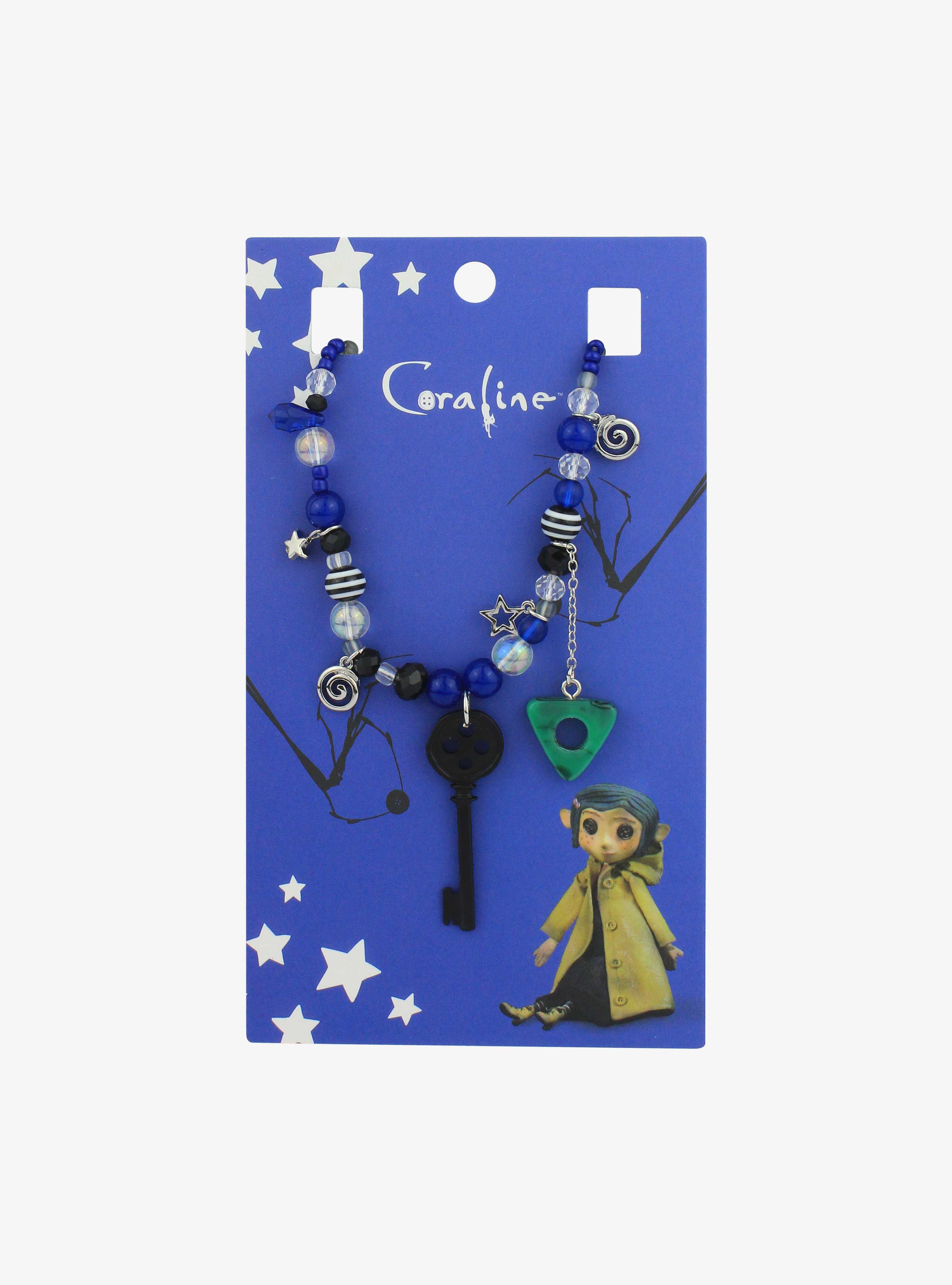 Coraline Key Beaded Necklace, , hi-res