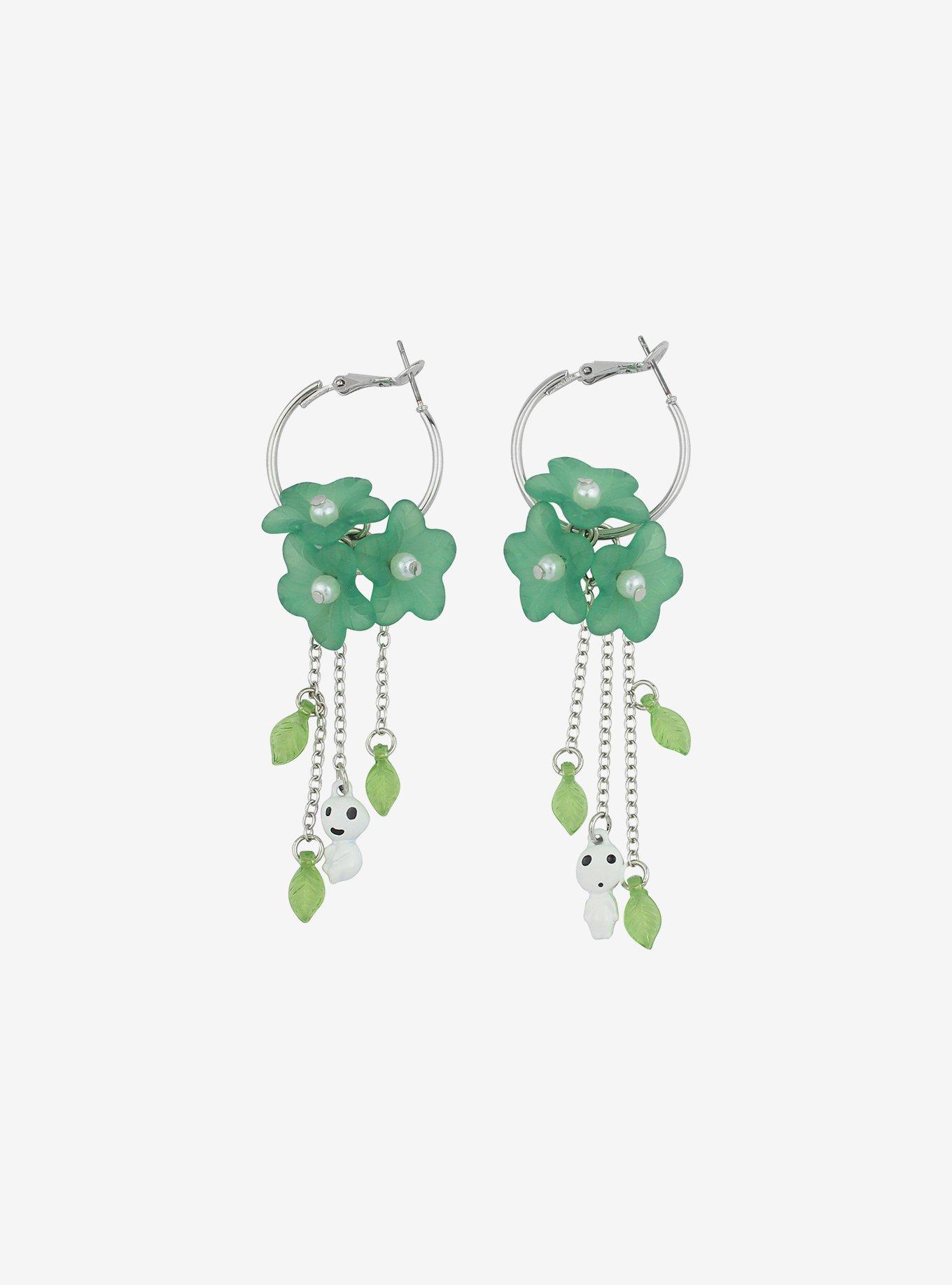 Studio Ghibli® Princess Mononoke Kodama Flower Hoop Earrings, , hi-res