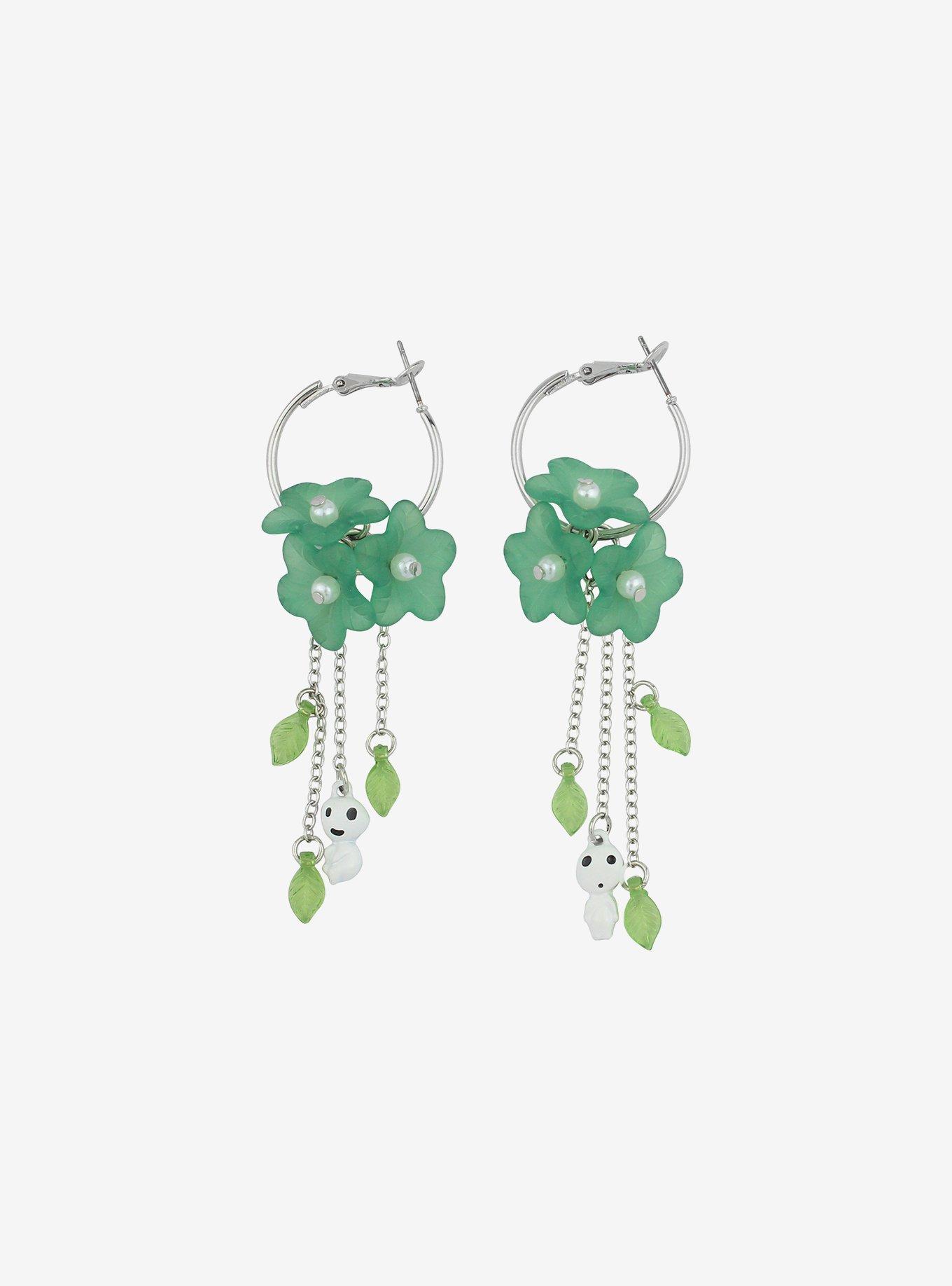Studio Ghibli&reg; Princess Mononoke Kodama Flower Hoop Earrings, , hi-res