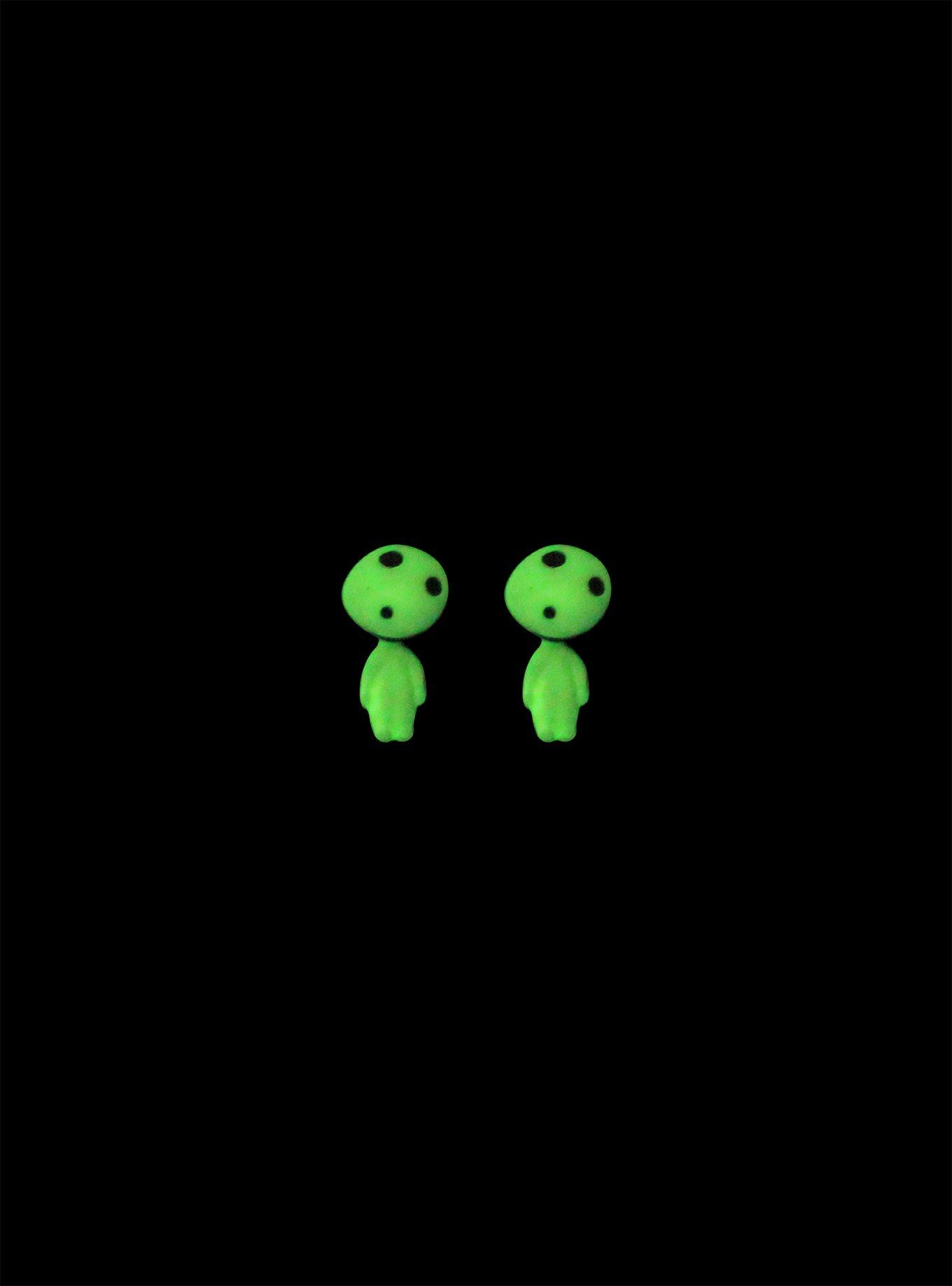 Studio Ghibli® Princess Mononoke Kodama Glow-In-The-Dark Front/Back Earrings, , alternate