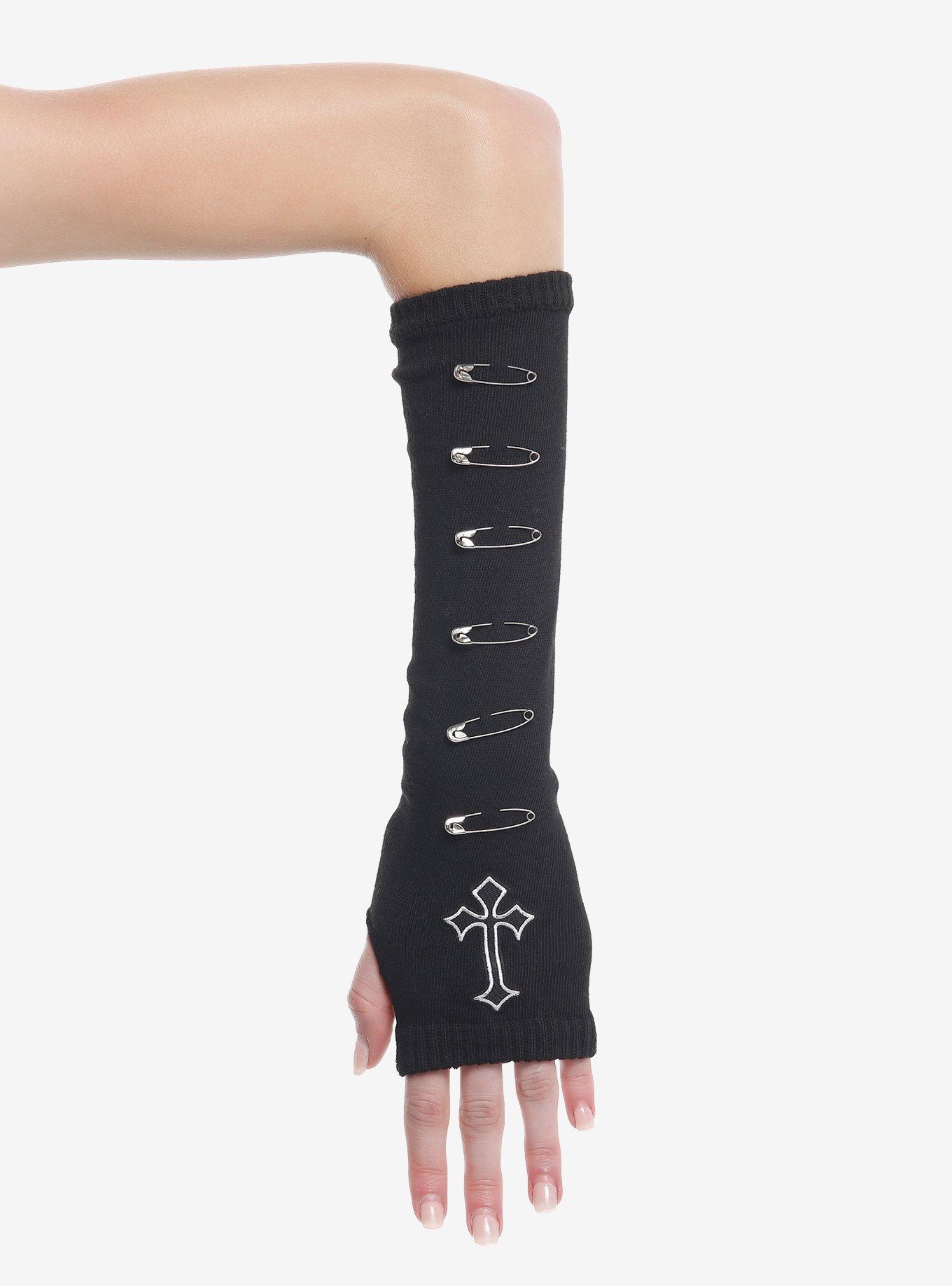 Cross Safety Pin Arm Warmers, , alternate