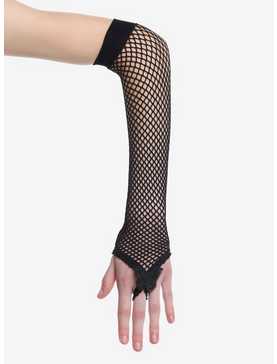 Black Butterfly Fishnet Arm Warmers, , hi-res
