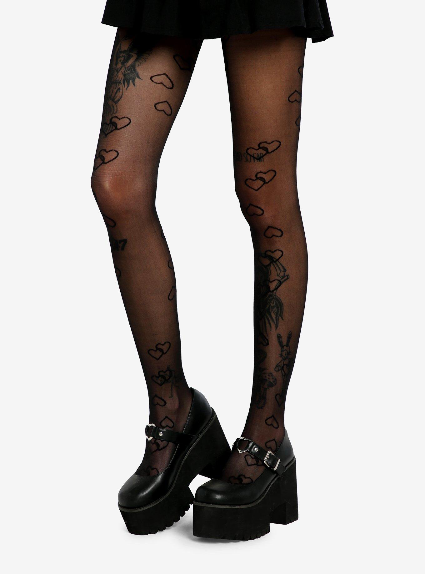 Black Heart Tights, , alternate