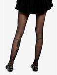 Black Lace-Up Tights, , alternate