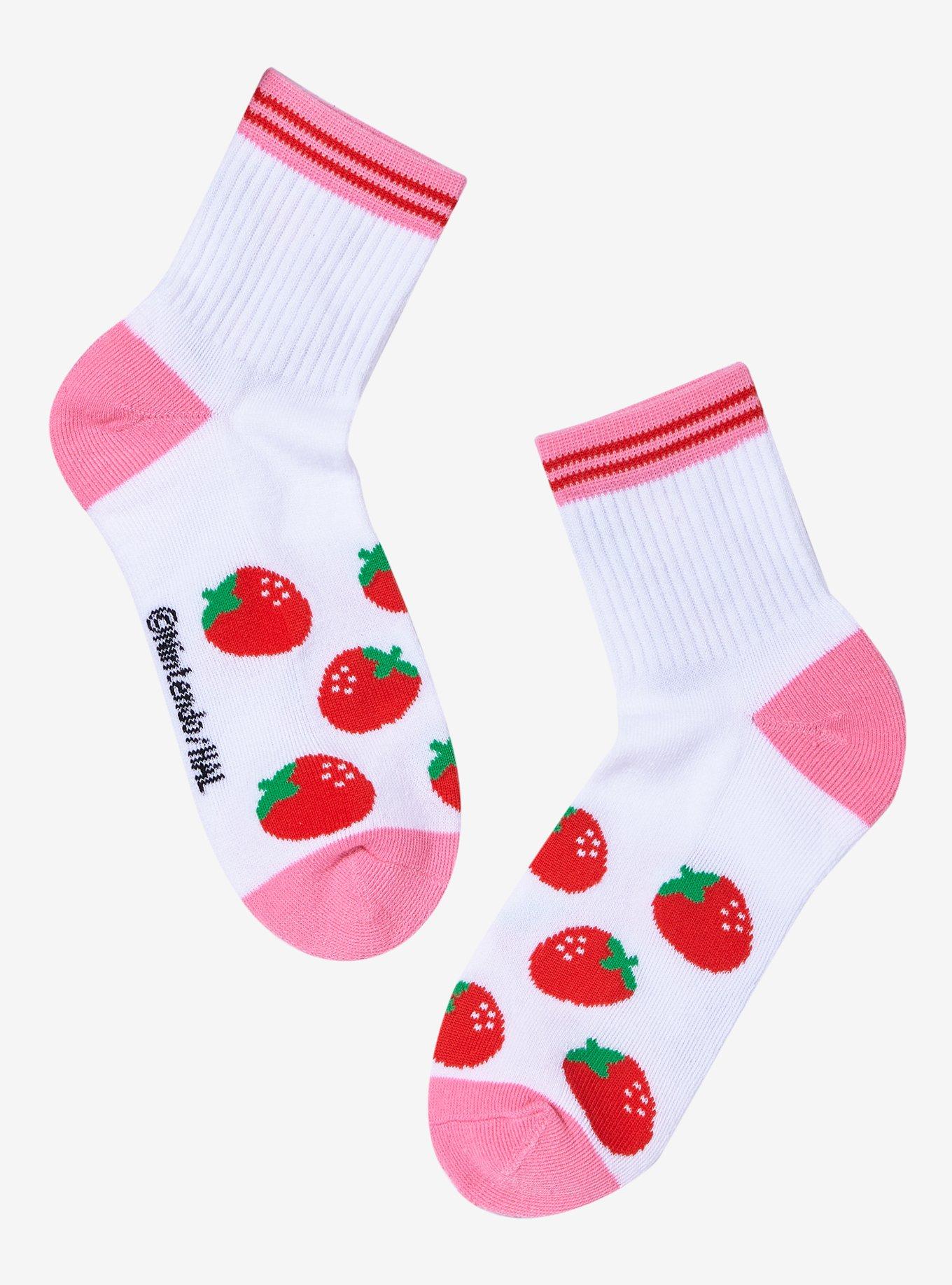 Kirby Strawberry Varsity Ankle Socks, , hi-res