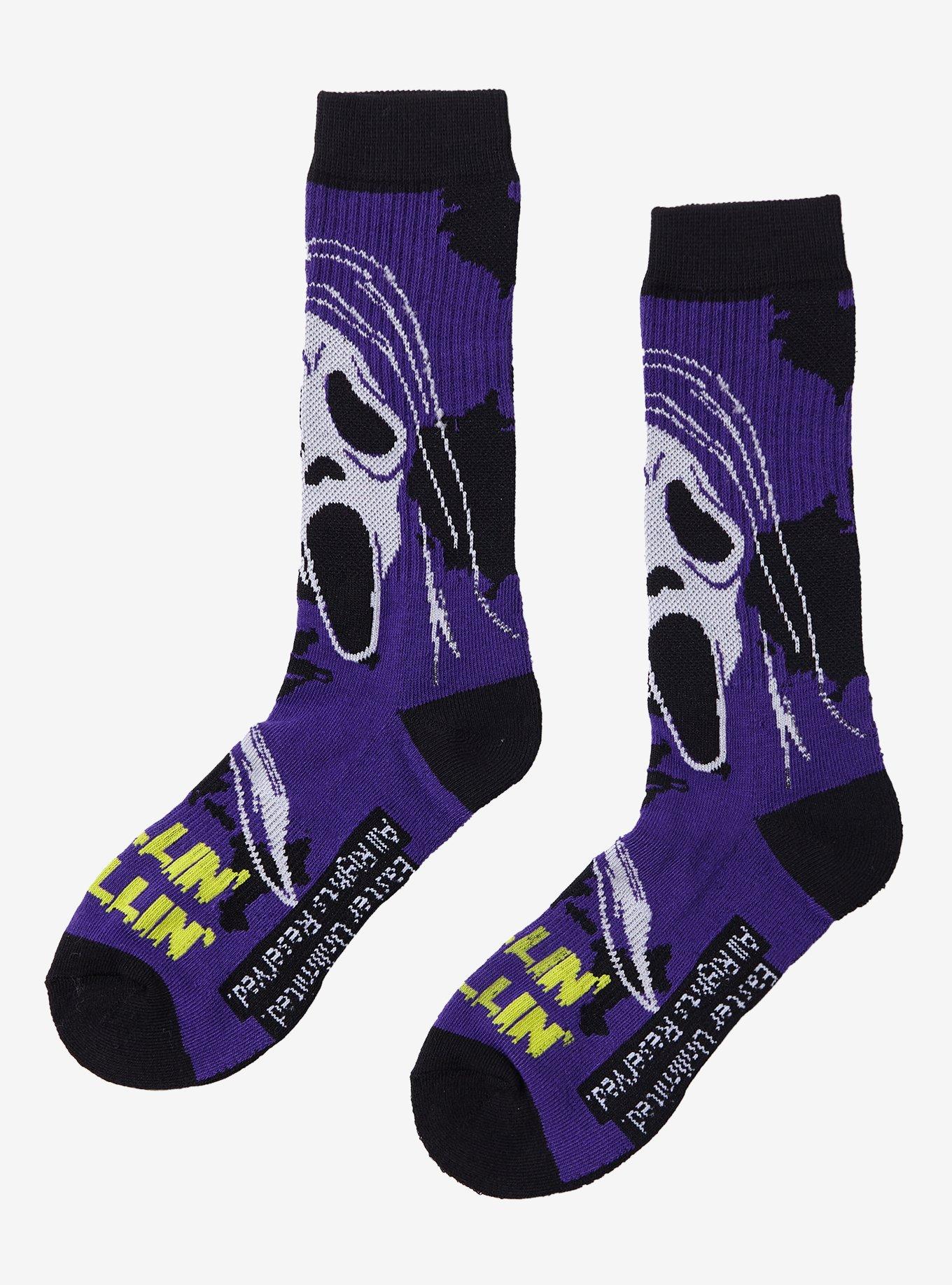 Scream Ghost Face Glow-In-The-Dark Crew Socks