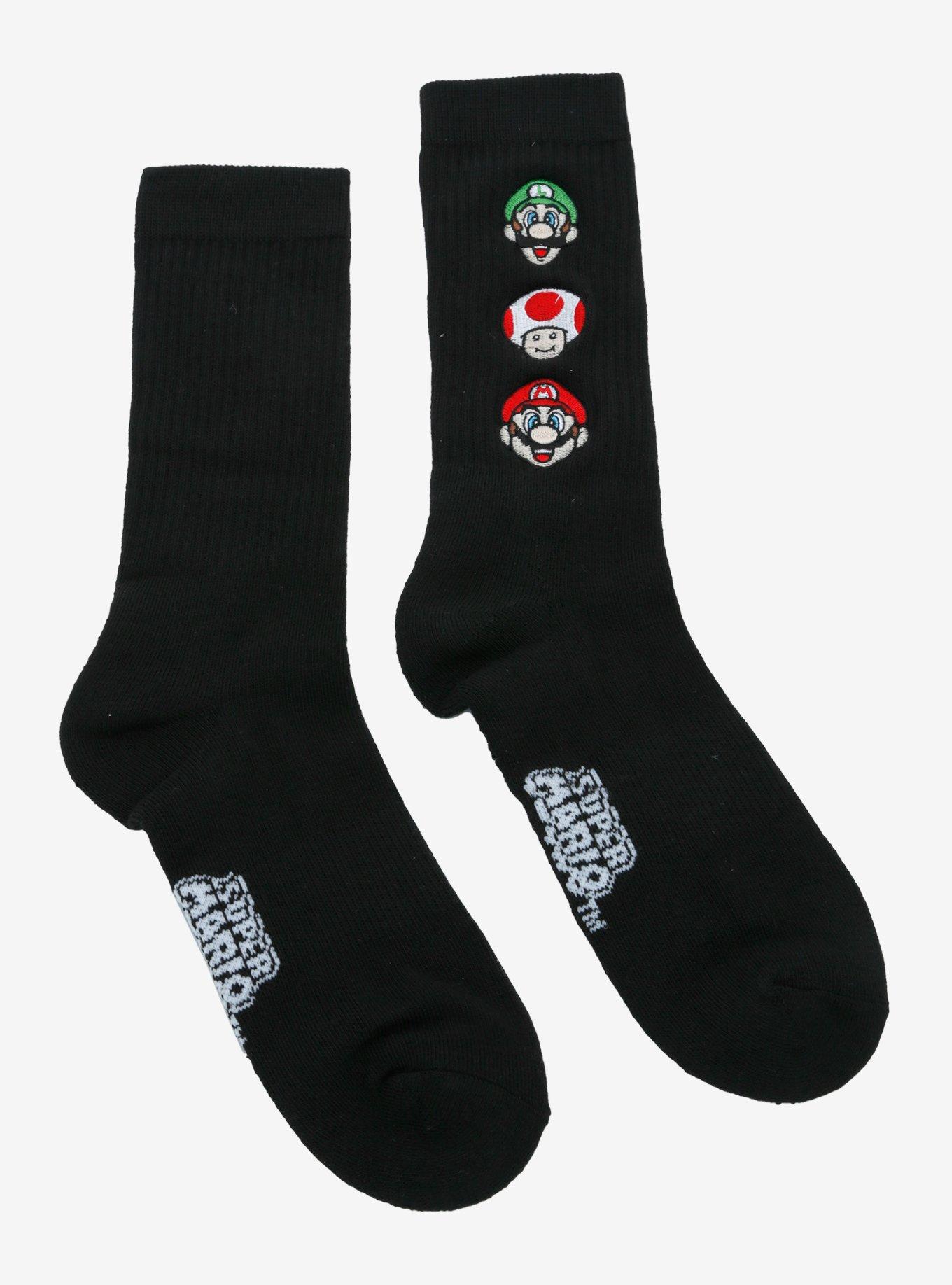 Super Mario Trio Patch Crew Socks, , alternate