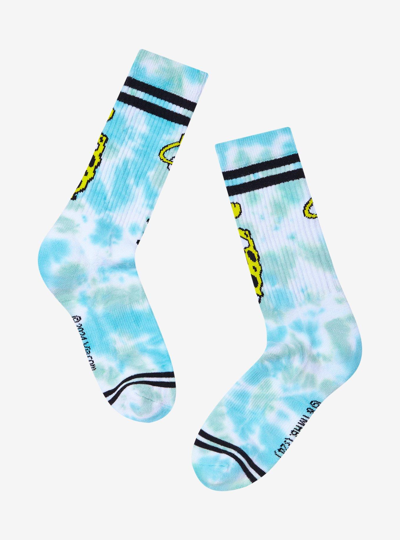 SpongeBob SquarePants Dancing Tie-Dye Crew Socks, , alternate