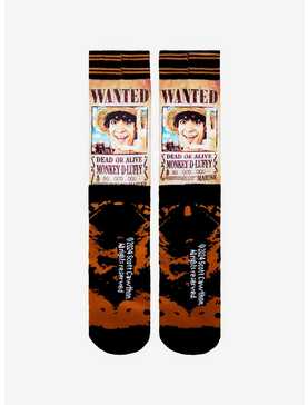 One Piece Luffy Live Action Wanted Poster Crew Socks, , hi-res