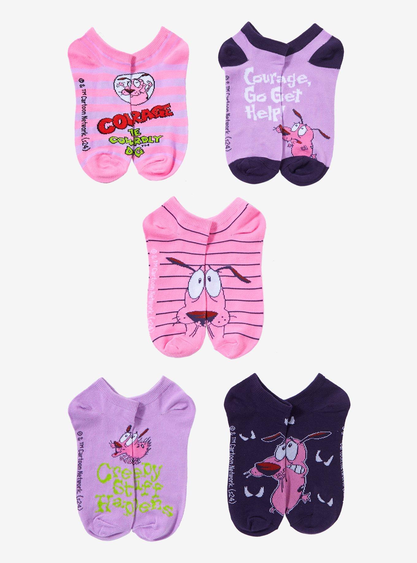 Courage The Cowardly Dog No-Show Socks 5 Pair, , alternate