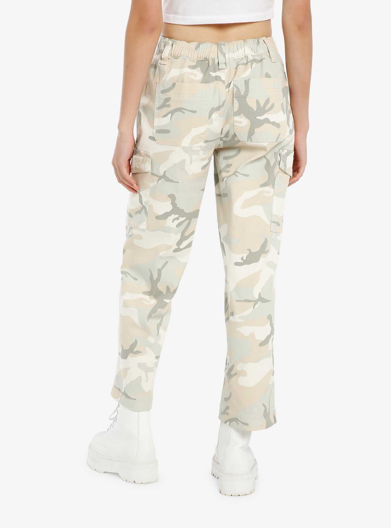 Cream Camouflage Cargo Pants, , hi-res