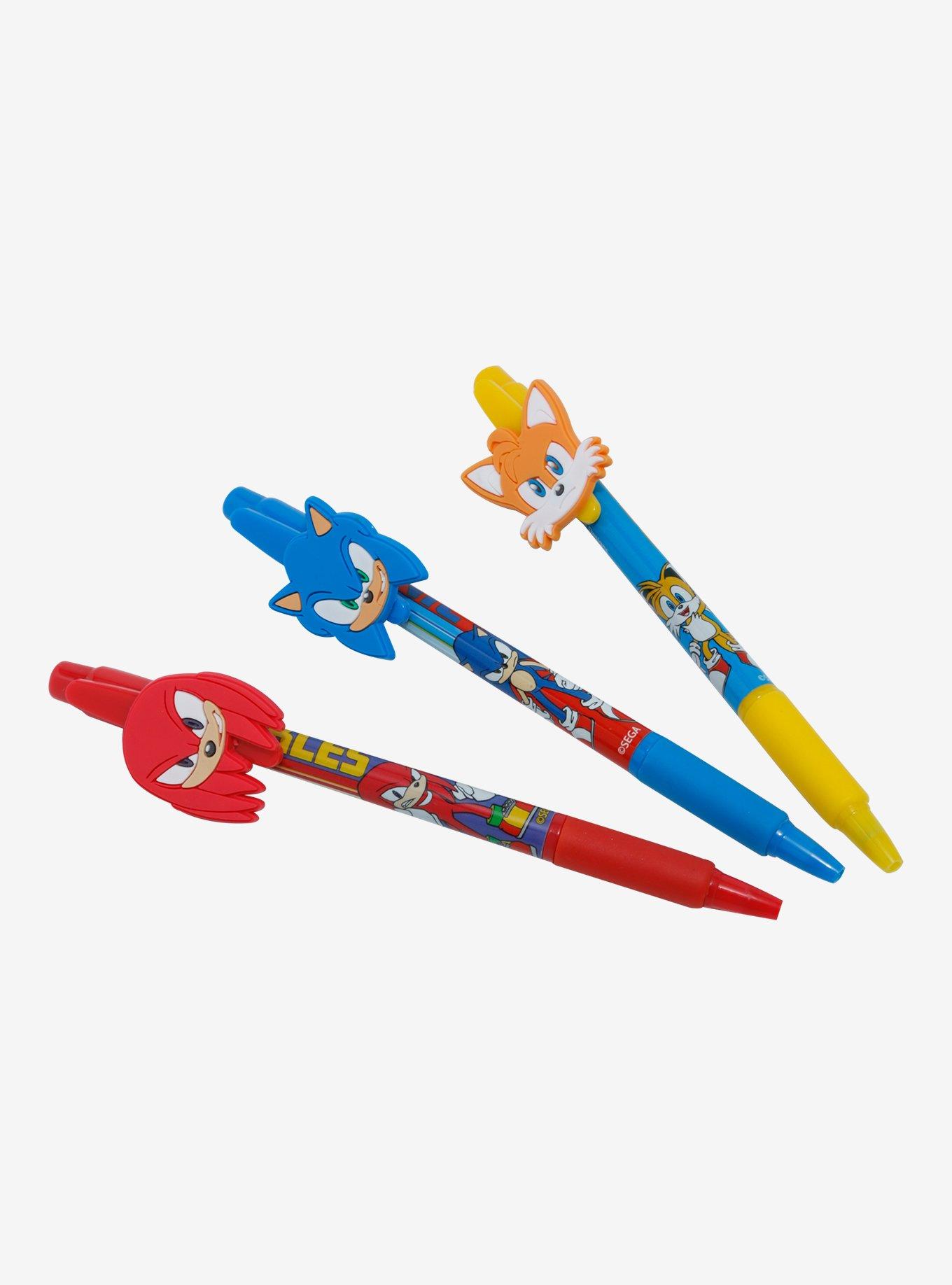 Sonic the Hedgehog Sonic, Tails, and Knuckles Figural Pen Set