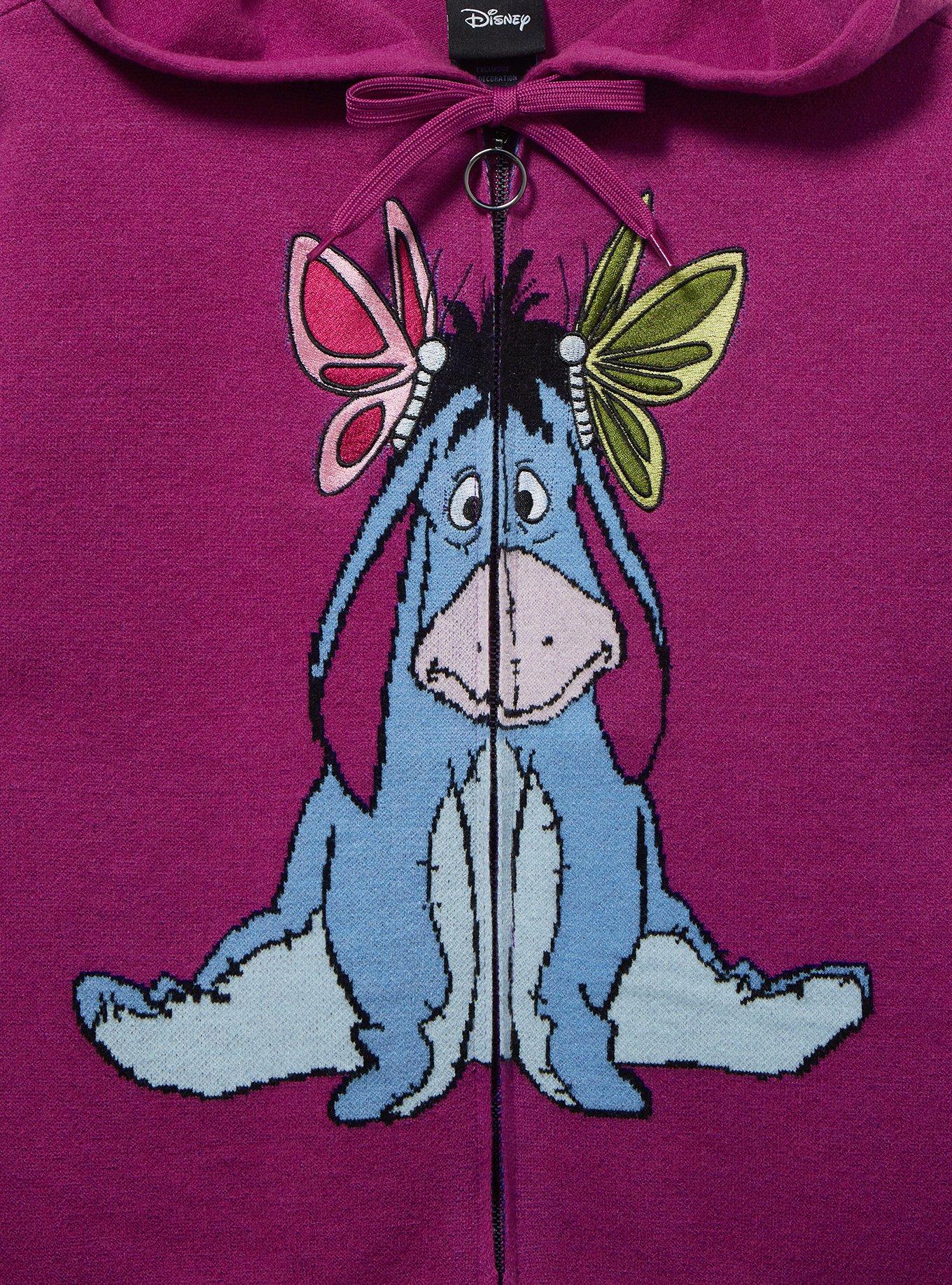 Disney Winnie the Pooh Eeyore Butterfly Knit Zippered Hoodie, MULTI, alternate