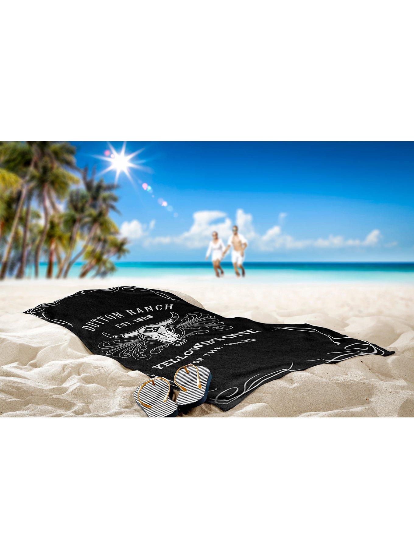 Yellowstone Whiskey Label Beach Towel, , hi-res