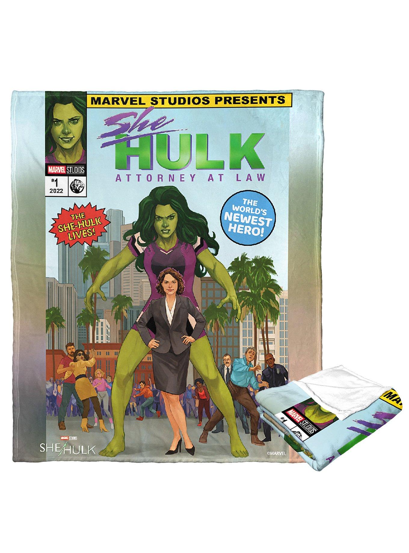 Marvel She Hulk Comic Cover Silk Touch Throw, , alternate
