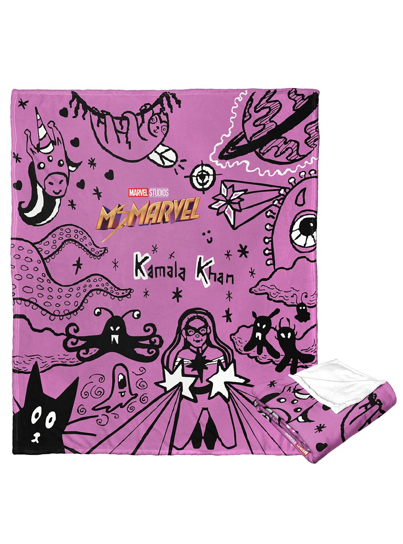 Marvel Ms Marvel Kamala's Doodles Silk Touch Throw Blanket, , alternate