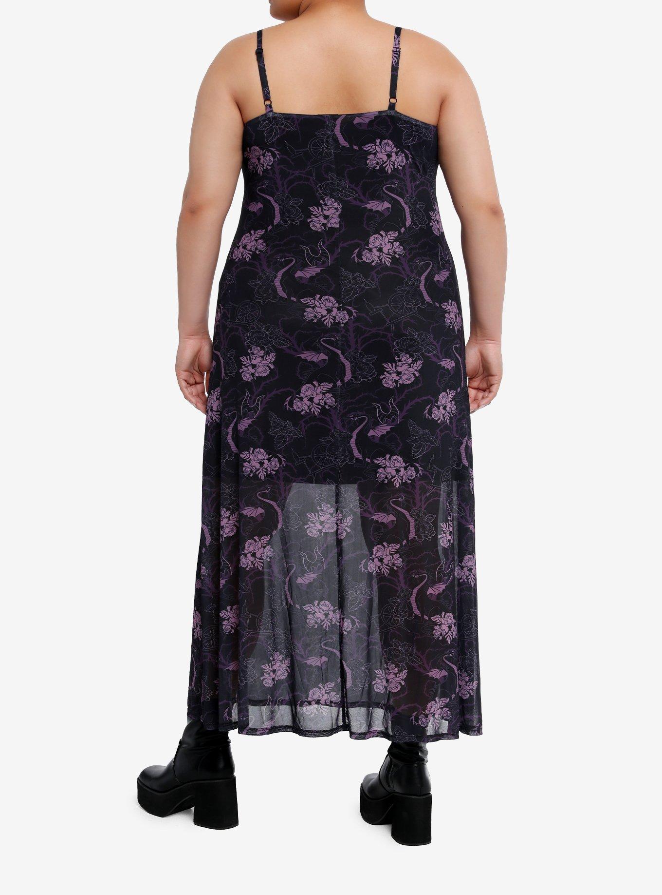 Disney Villains Maleficent Mesh Maxi Dress Plus Size, BLACK, alternate