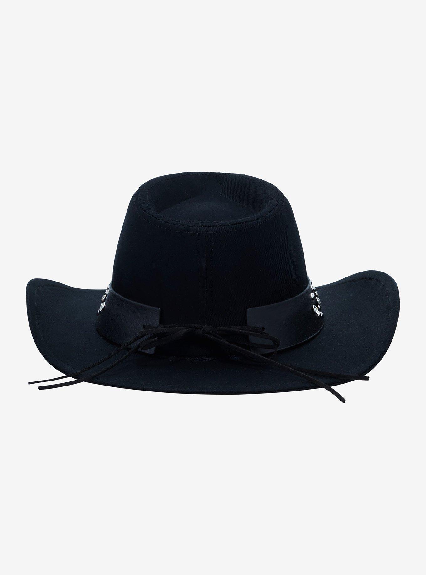 Black Skull & Rhinestone Cowboy Hat, , alternate