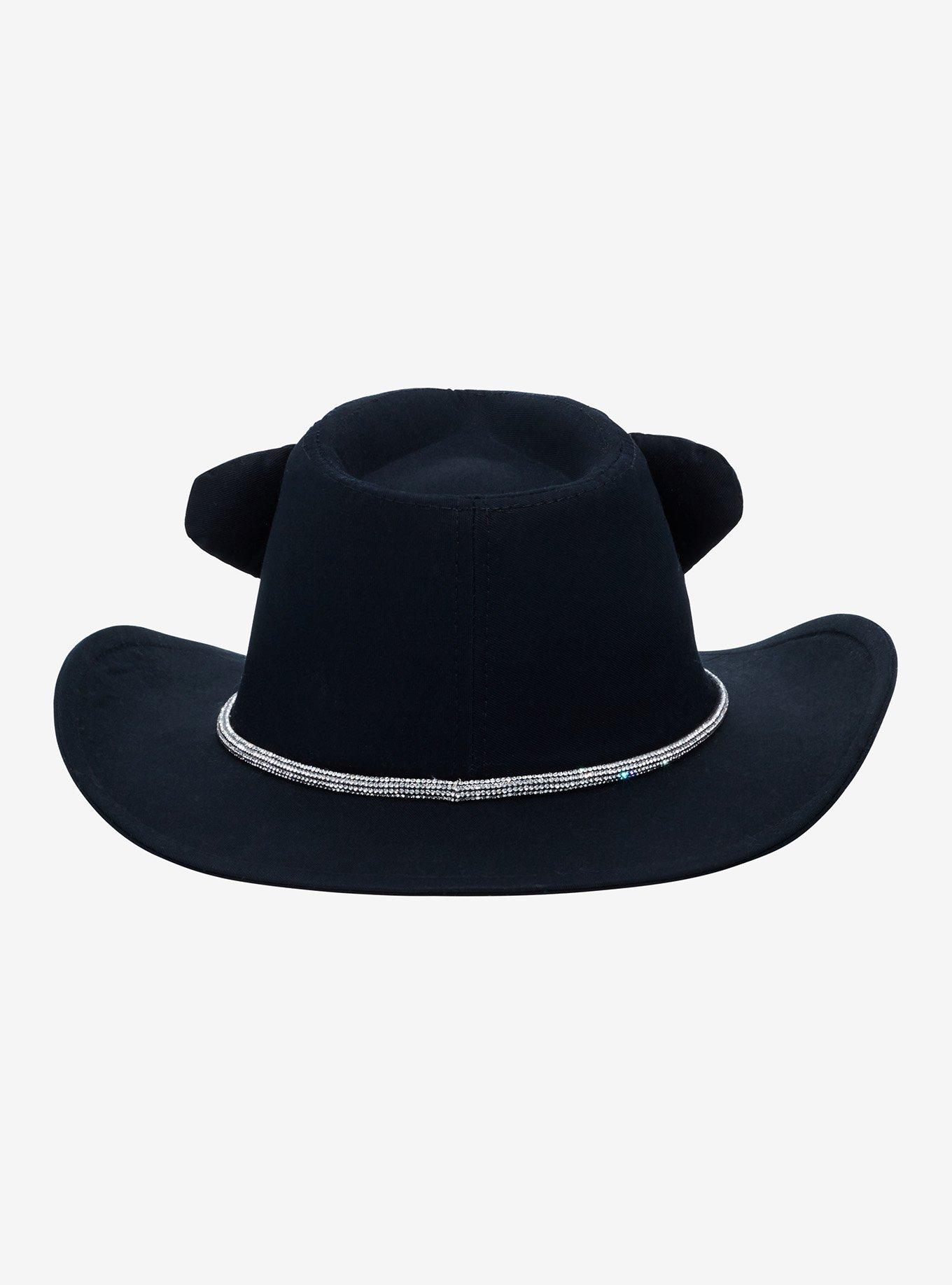 Black Sparkle Cat Ears Cowboy Hat, , alternate