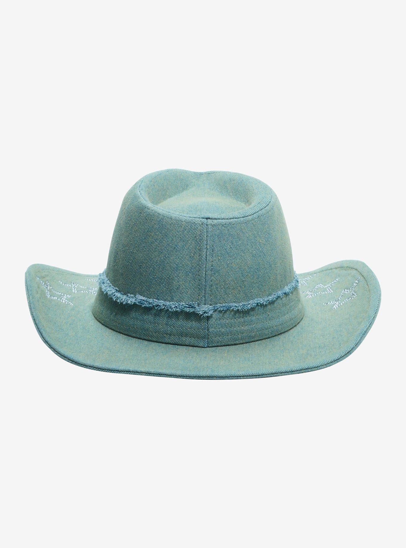 Light Blue Denim Star Bling Cowboy Hat, , alternate