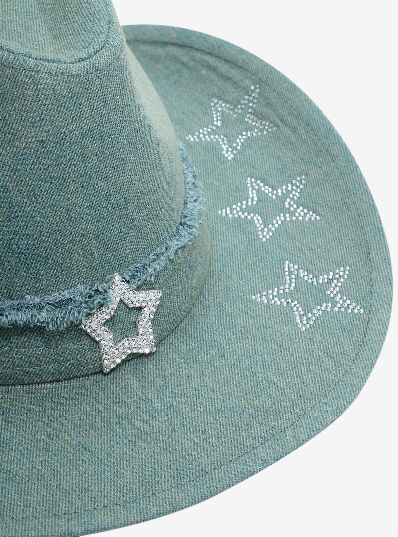 Light Blue Denim Star Bling Cowboy Hat, , alternate