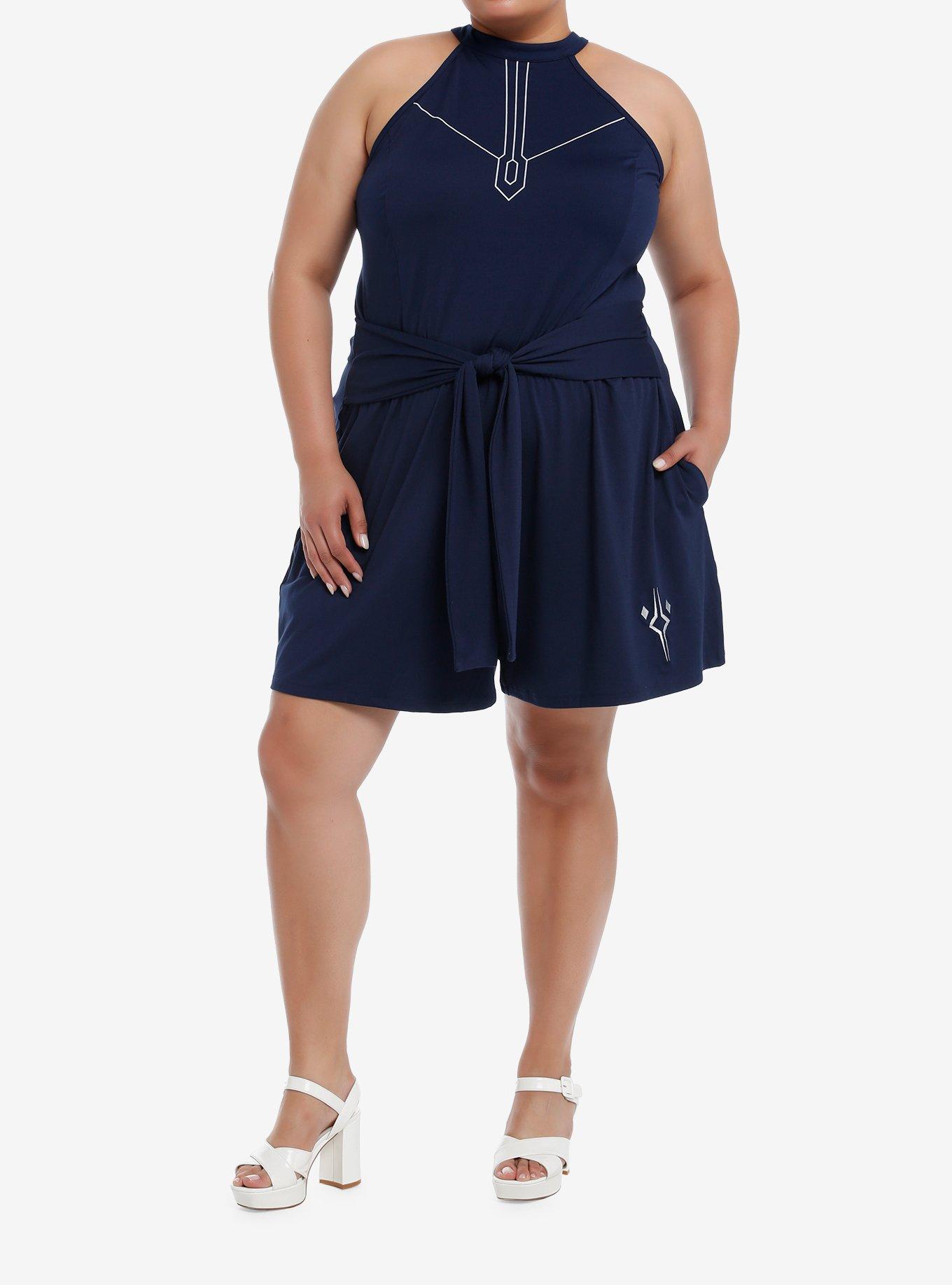 Her Universe Star Wars Ahsoka Tano Tie-Front Romper Plus Size Her Universe Exclusive, NAVY, alternate