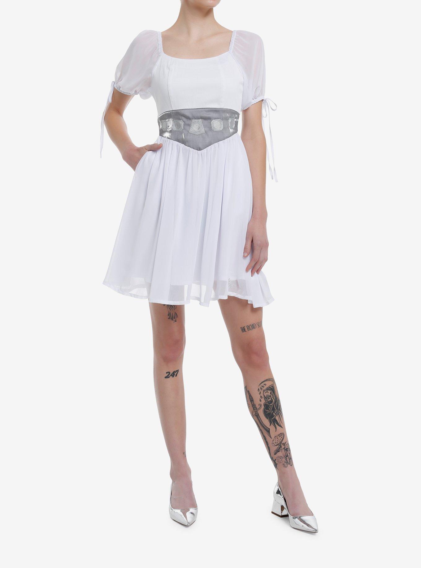 Her Universe Star Wars Princess Leia Puff Sleeve Dress Her Universe Exclusive, BRIGHT WHITE, alternate