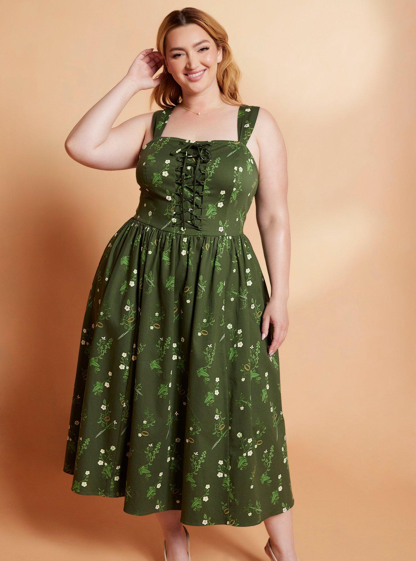 Her Universe The Lord Of The Rings Icons Lace-Up Dress Plus Size Her Universe Exclusive, , hi-res