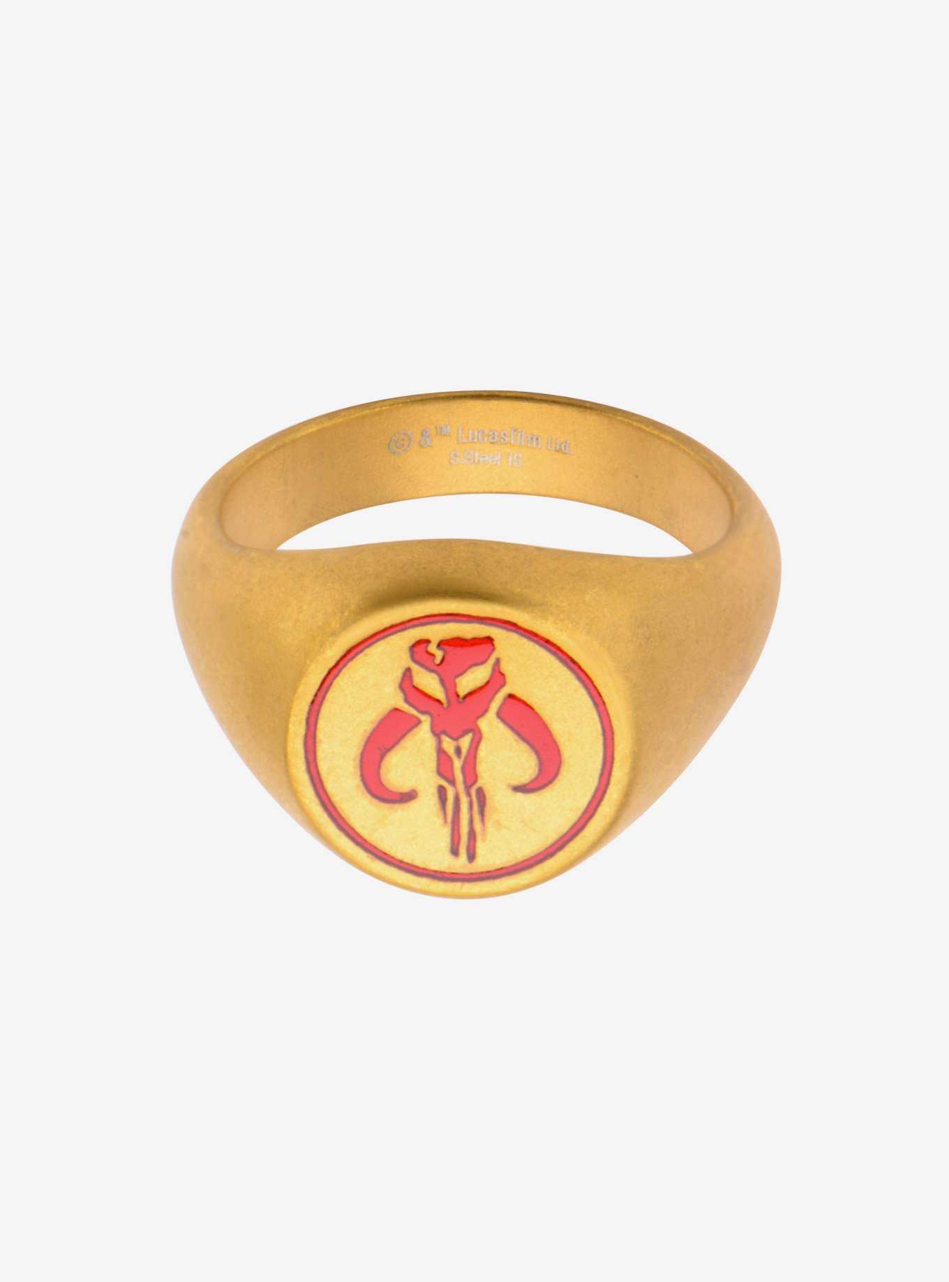 Star Wars Enamel Mandalorian Symbol Ring, , hi-res
