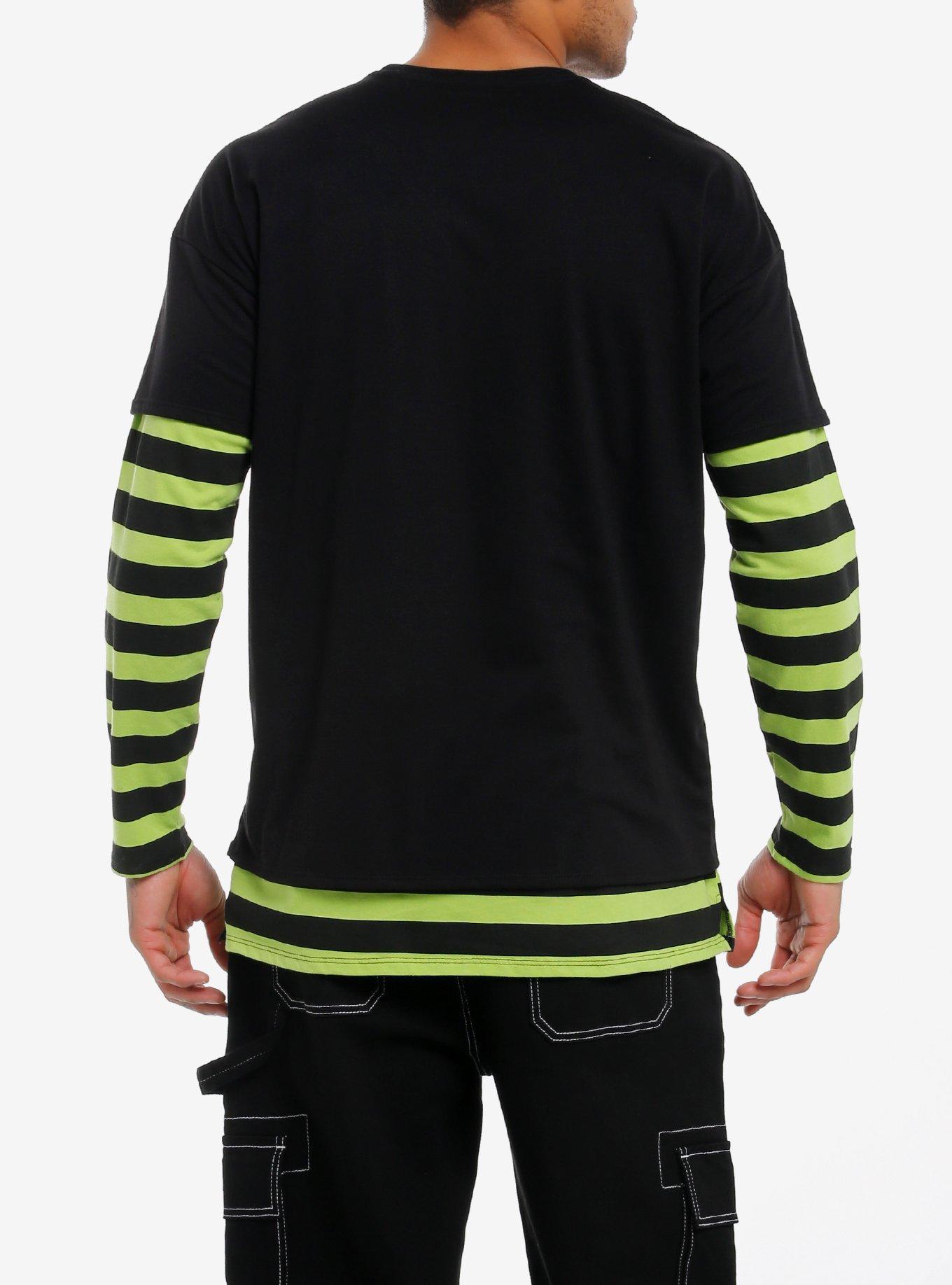 Universal Monsters Frankenstein Glow-In-The-Dark Stripe Twofer Long-Sleeve T-Shirt