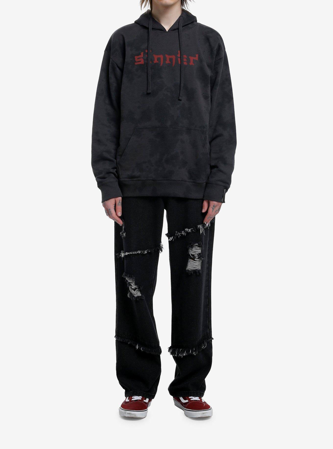 Sinner Angel Dark Wash Hoodie, , hi-res