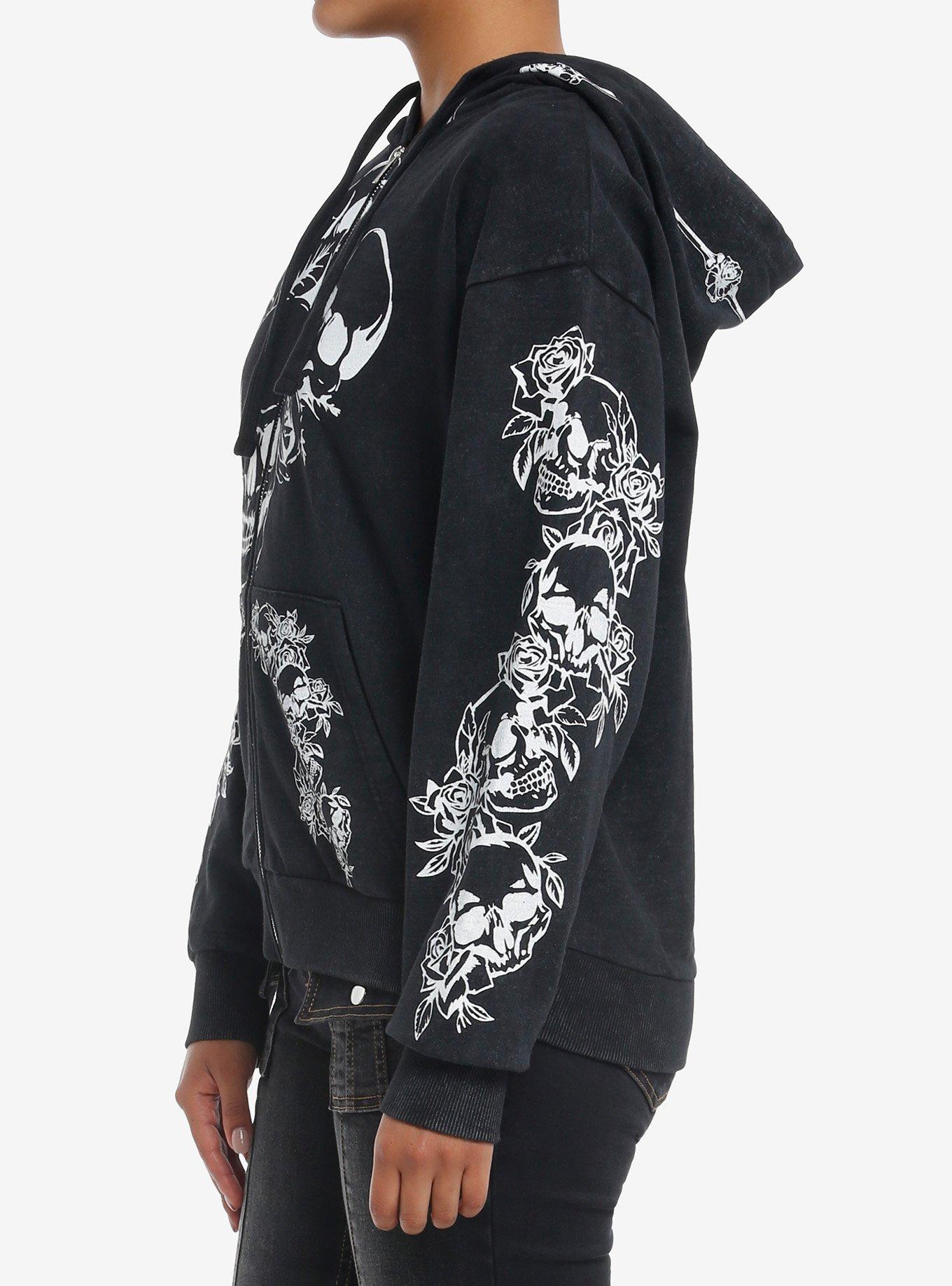 Skeleton Rose Girls Hoodie, PURPLE, alternate