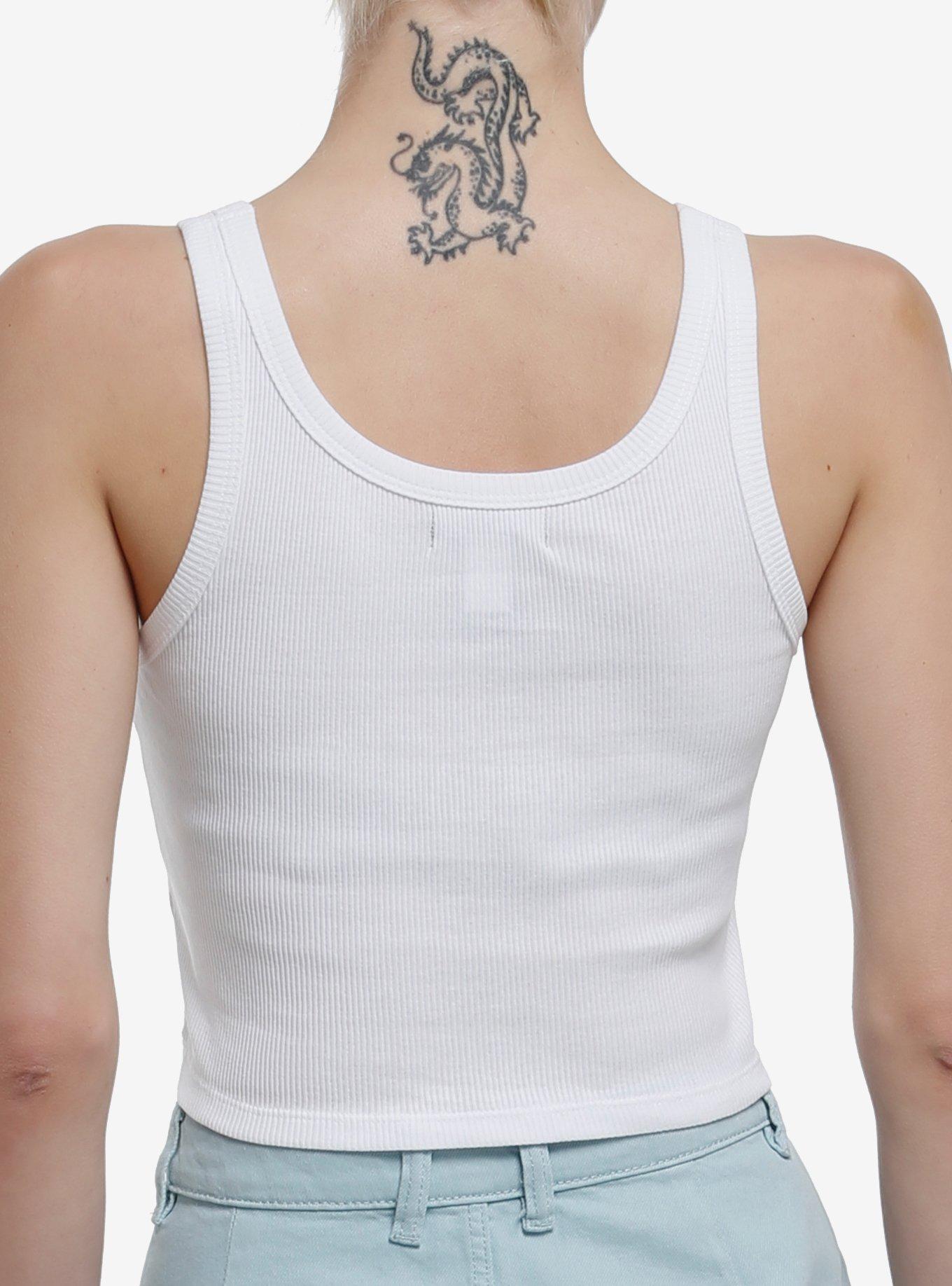 Thorn & Fable Mushrooms & Frogs Ribbed Girls Tank Top, MULTI, alternate