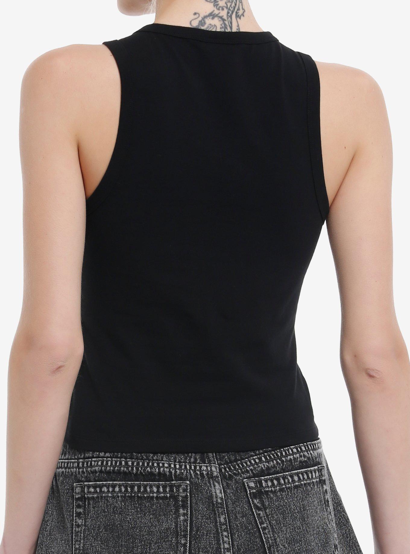 Social Collision Drippy Rib Cage Girls Muscle Tank Top, , alternate