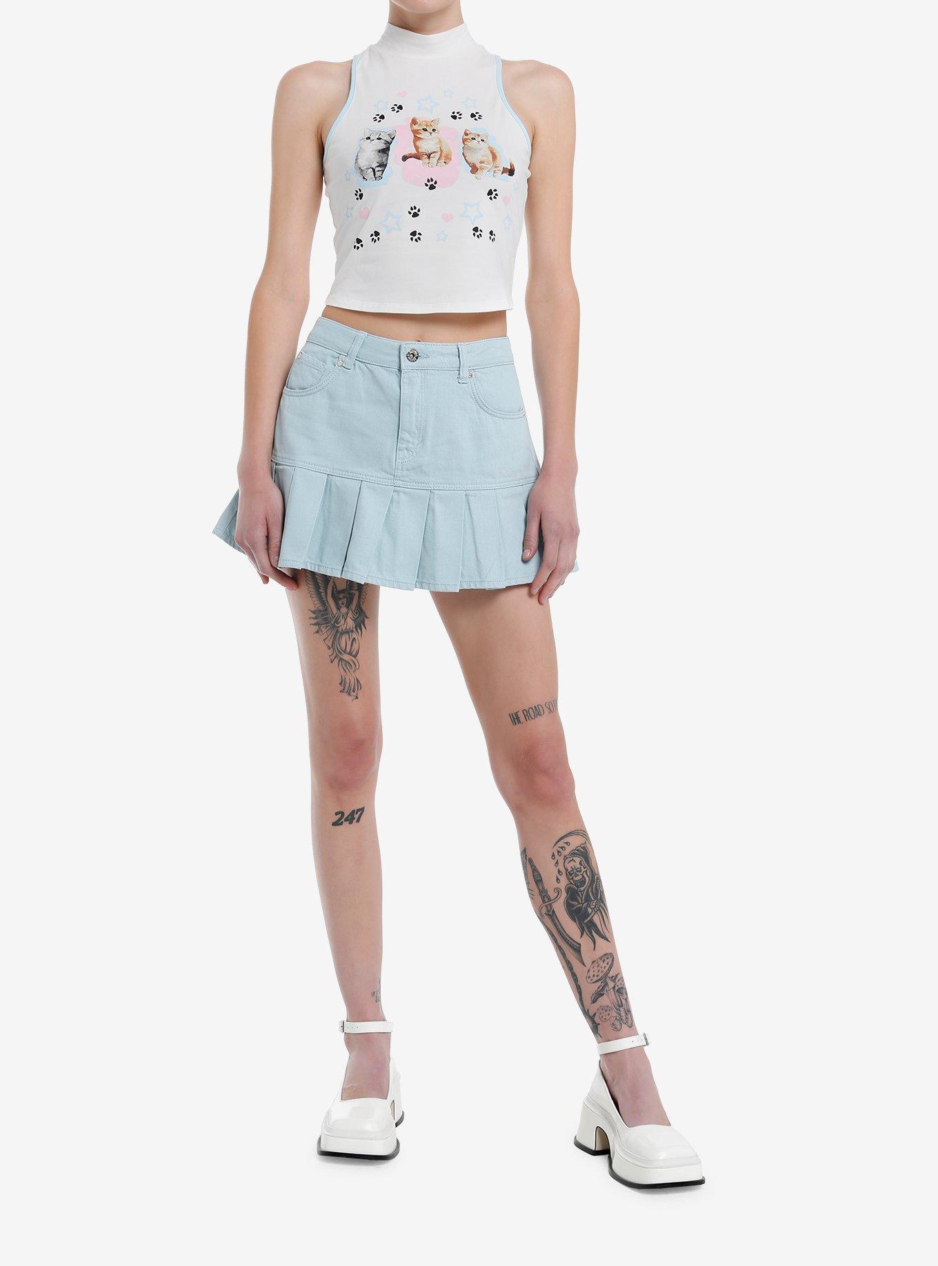 Sweet Society Kitten Paws Mock Neck Girls Tank Top, , hi-res