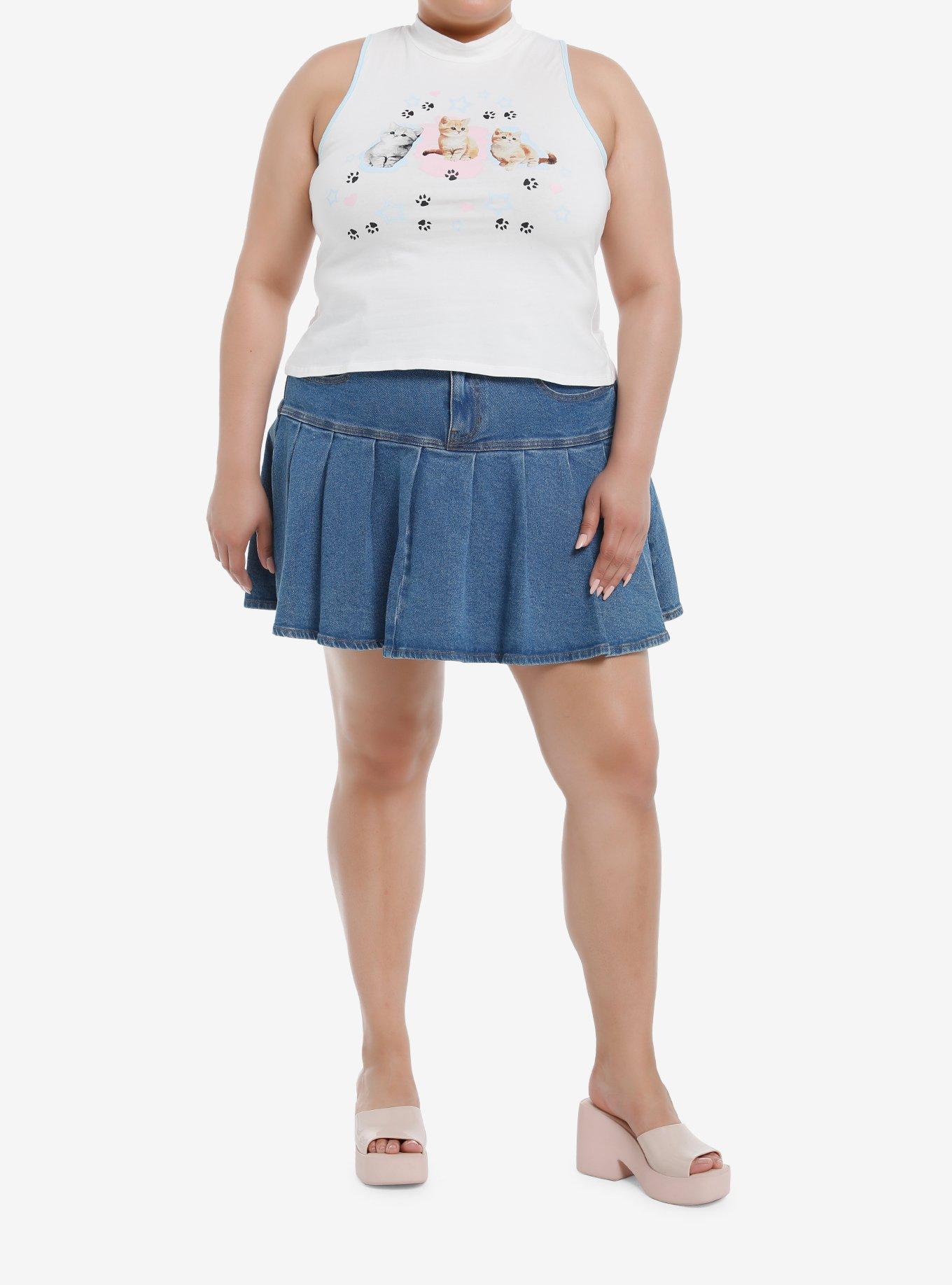 Sweet Society Kitten Paws Mock Neck Girls Tank Top Plus Size, , hi-res